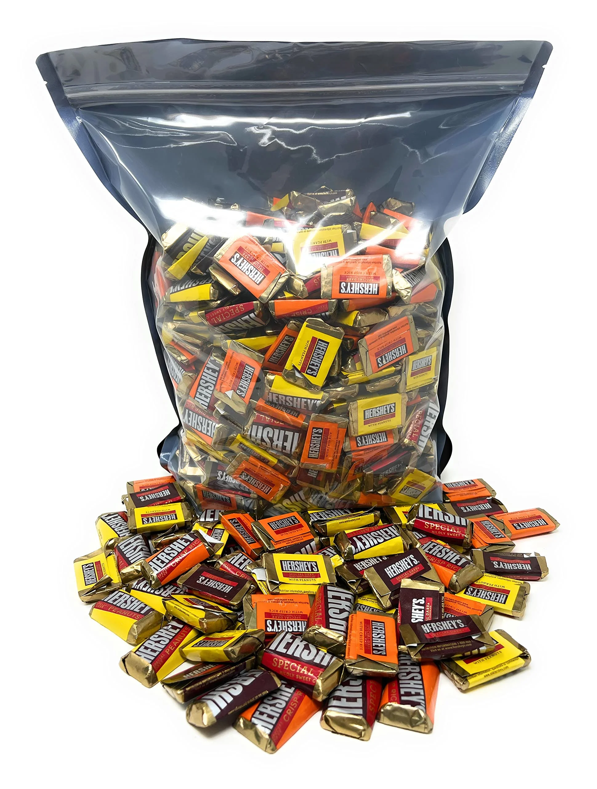 Hershey's Special Dark Favorites Mini Chocolate Bars 9 Lbs Variety Assortment Mix Individually Wrapped In Resealable Bag 450+ Pieces (144 Oz)