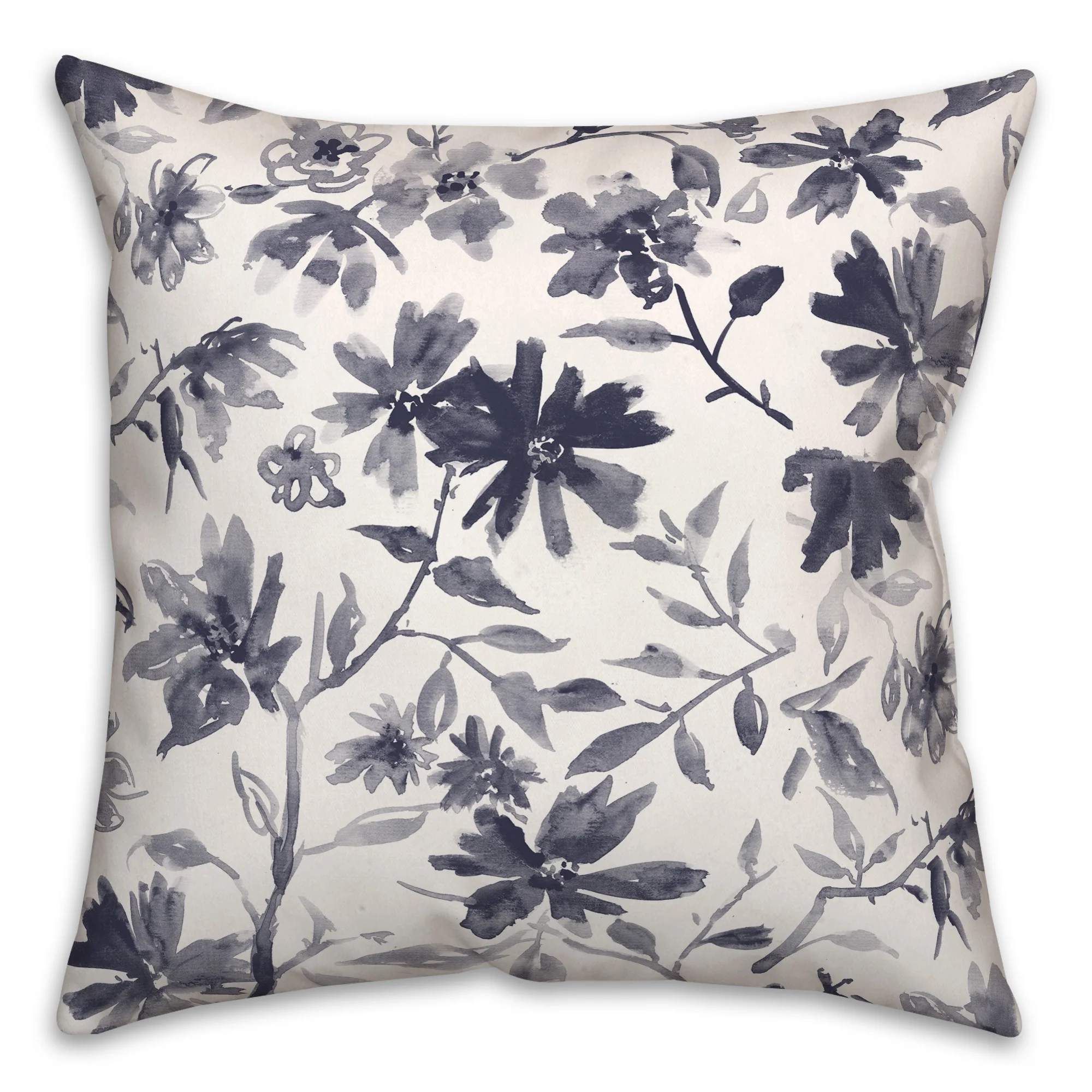 Creative Products Navy Florals 18 x 18 Indoor / Outdoor Pillow