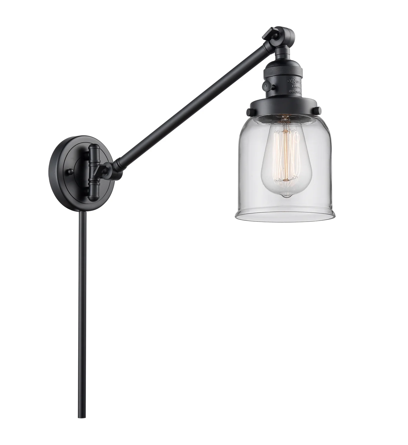 Innovations 237-BK-G52-LED One Light Swing Arm from Franklin Restoration collection