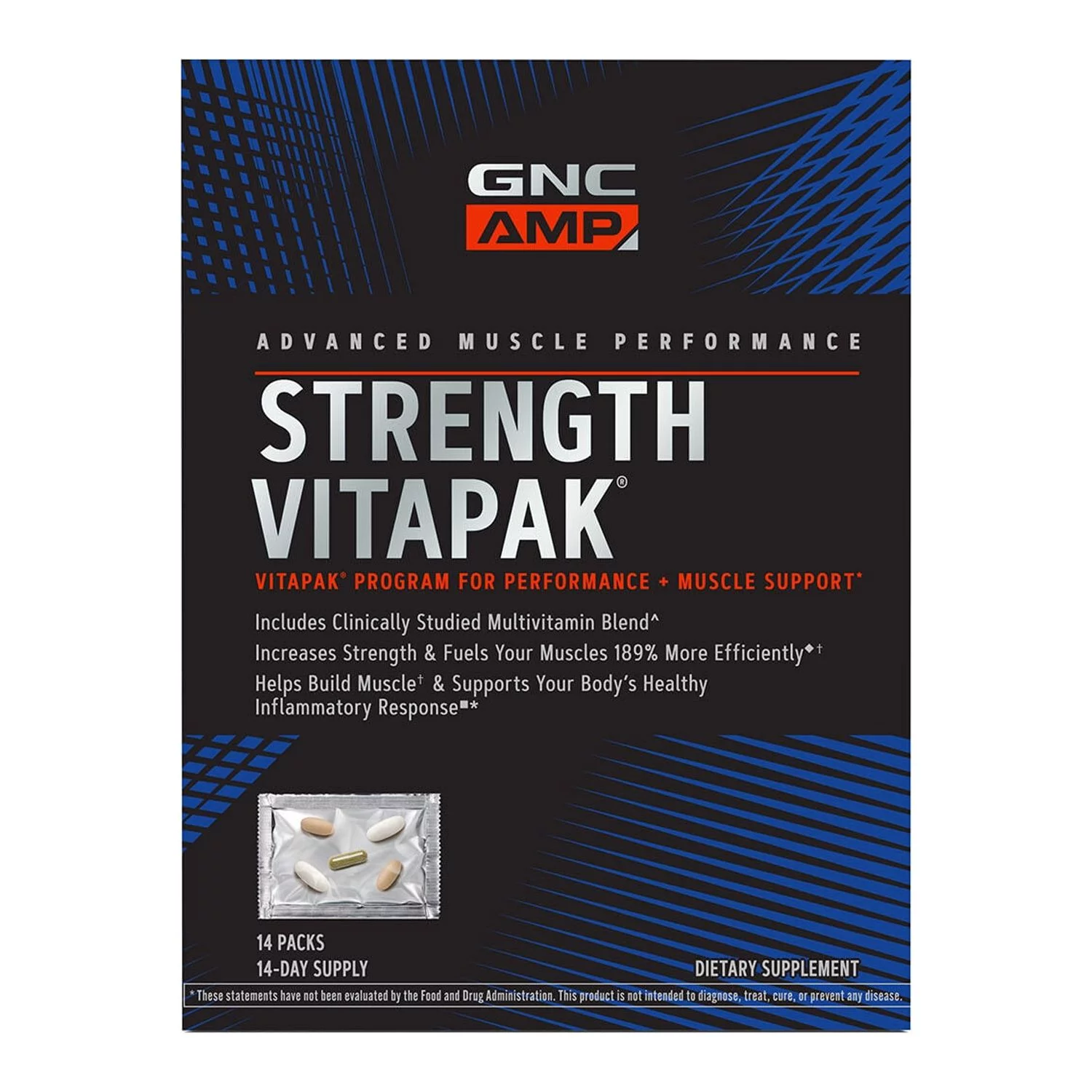GNC AMP Strength Vitapak Program - 14 Vitapaks (14 Servings)
