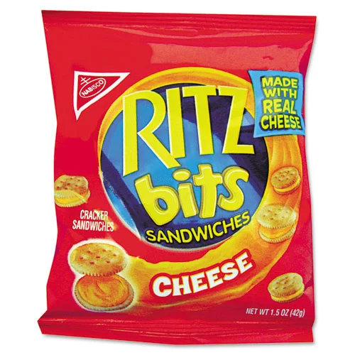 Ritz Bits, Cheese, 1.5 Oz Packs, 60/carton | Bundle of 5