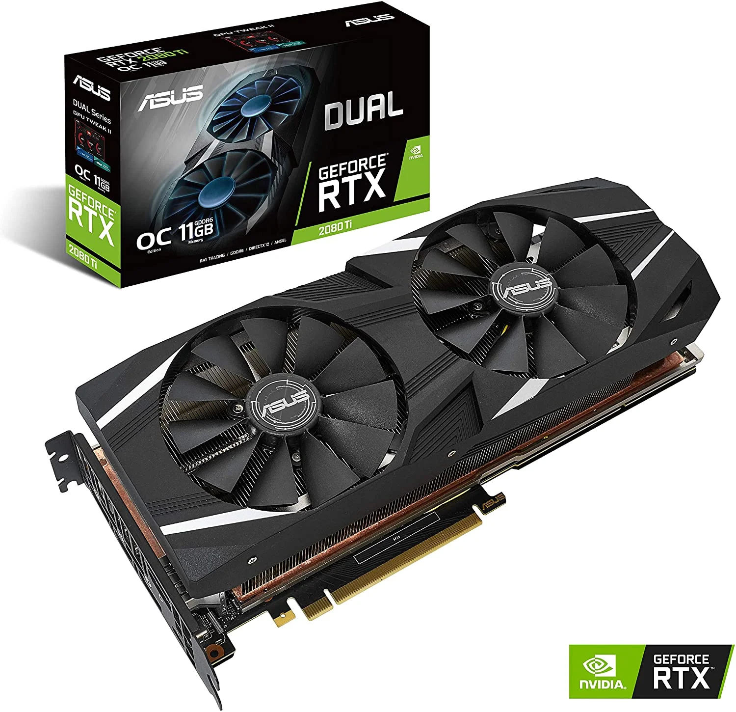Pre-Owned ASUS GeForce RTX 2080 Ti O11G Dual fan OC Edition DUAL-RTX2080TI-O11G (Fair)