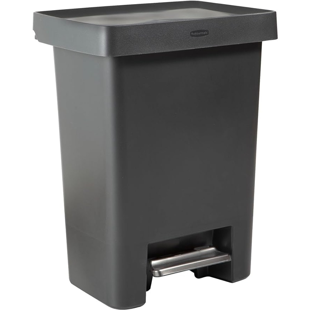 High-Capacity Step-On Trash Can, 19 Gallon, Charcoal, Stainless-Steel Pedal, for Home/Kitchen/Common Space