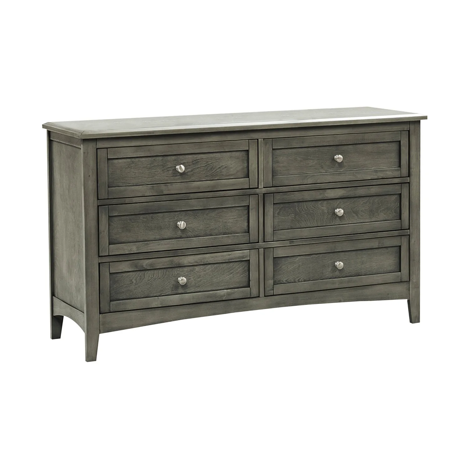 Stylish Cool Gray Birch Veneer Wooden Furniture Transitional Style Dresser with 6 Drawers - Perfect for the Modern Bedroom