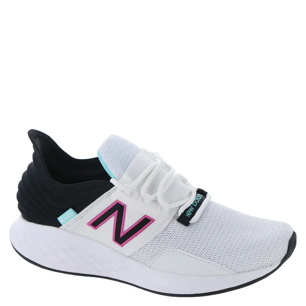 New Balance Women's Fresh Foam Roav V1 Running Shoe, White/Black/Surf, 7