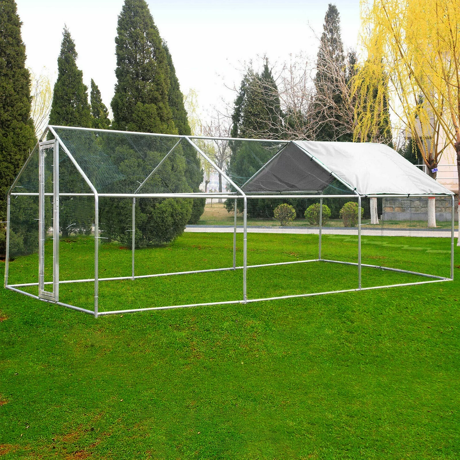 Large Walk in Chicken Run Coop Hen House Enclosure Backyard Poultry Cage Cover 20'x10'