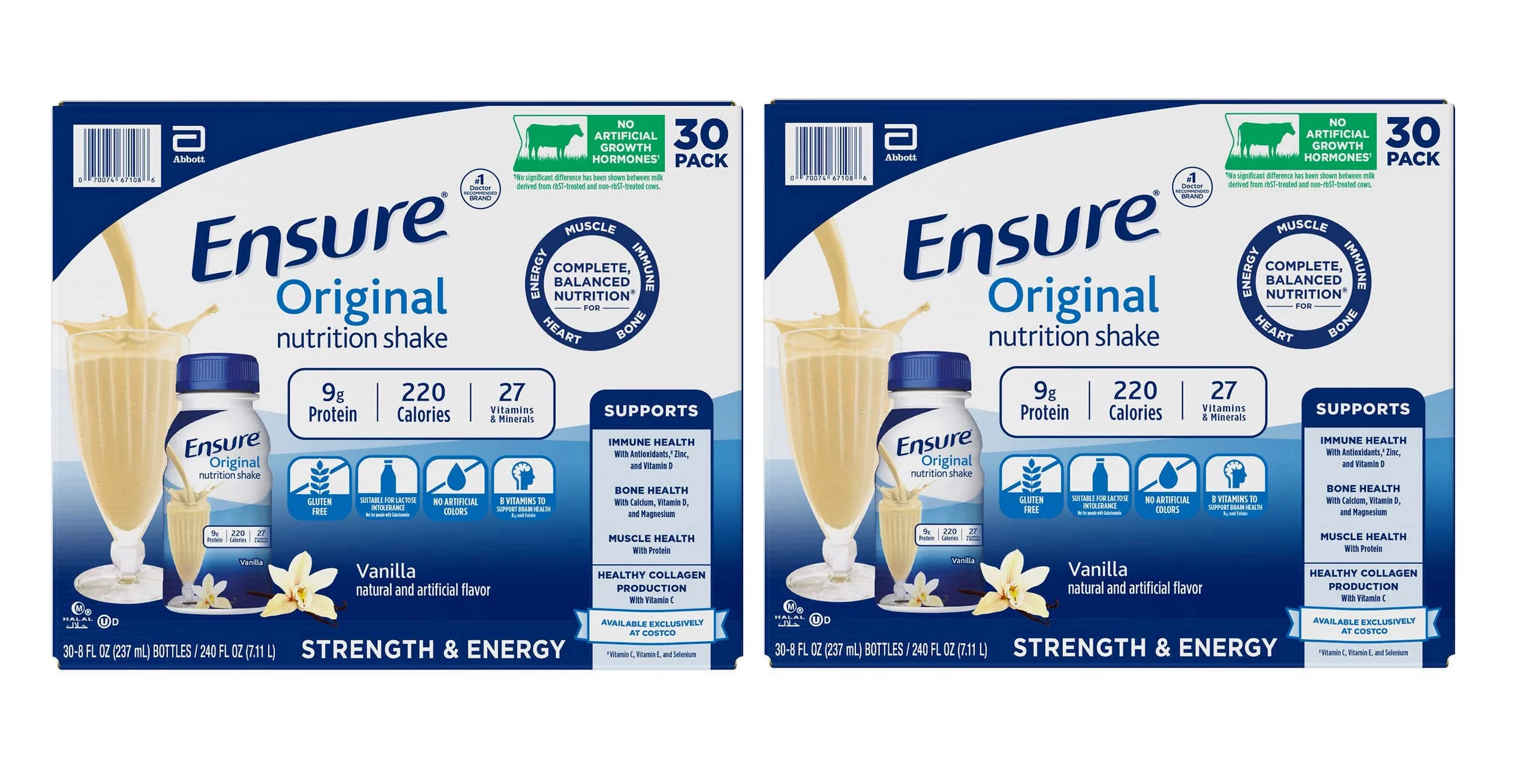Ensure Original Nutrition Shake, 8 fl. oz, 30-pack, Vanilla 2PK