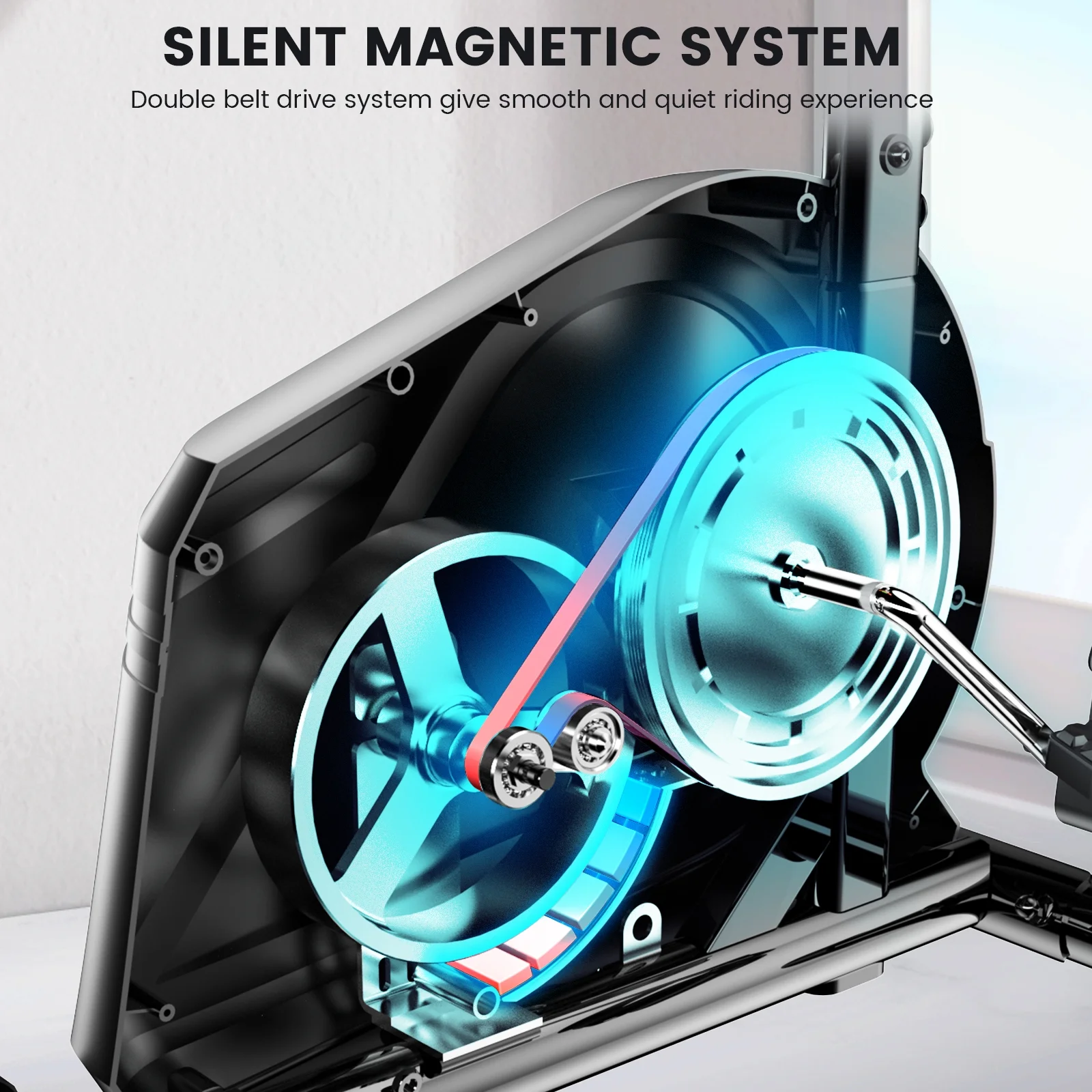 Pooboo Indoor Recumbent Exercise Bike Magnetic Resistance Workout Bike Sit Down Stationary Bicycle with Adjustable Seat & Luminous Monitor for Gym Seniors Adults