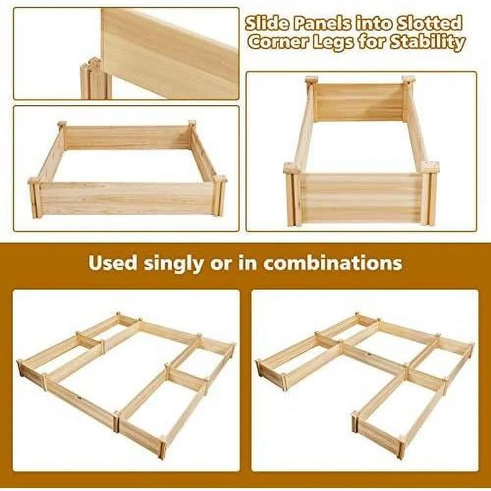 Raised Garden Bed, Wood Raised Garden Planter Box For Vegetables And Flowers, Easy Assembly, Garden Container For Backyard, Patio, Balcony (92.5