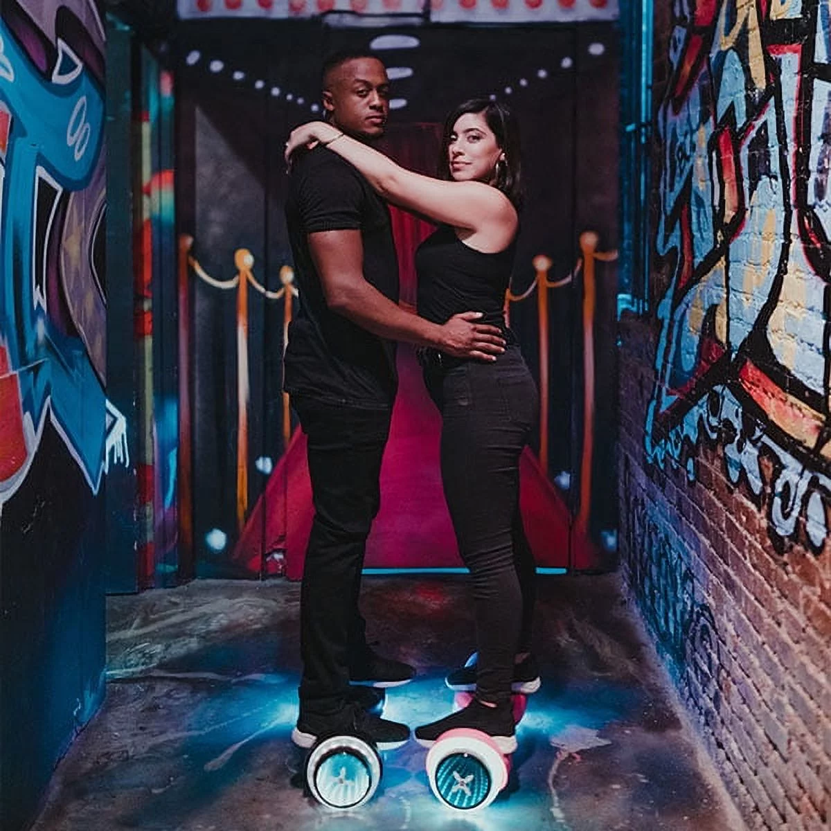 Hover-1 i-200 Hoverboard with Built-In Bluetooth Speaker, LED Headlights, LED Wheel lights, 7 MPH Max Speed - Blue