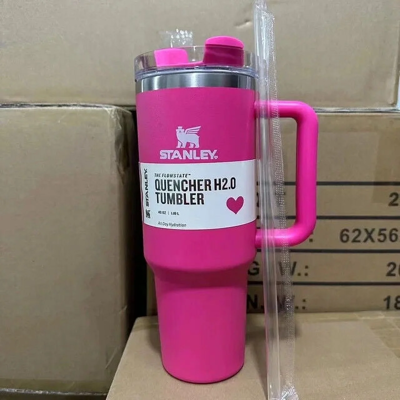 Stanley Tumbler 30 oz with straw  Red Rose color