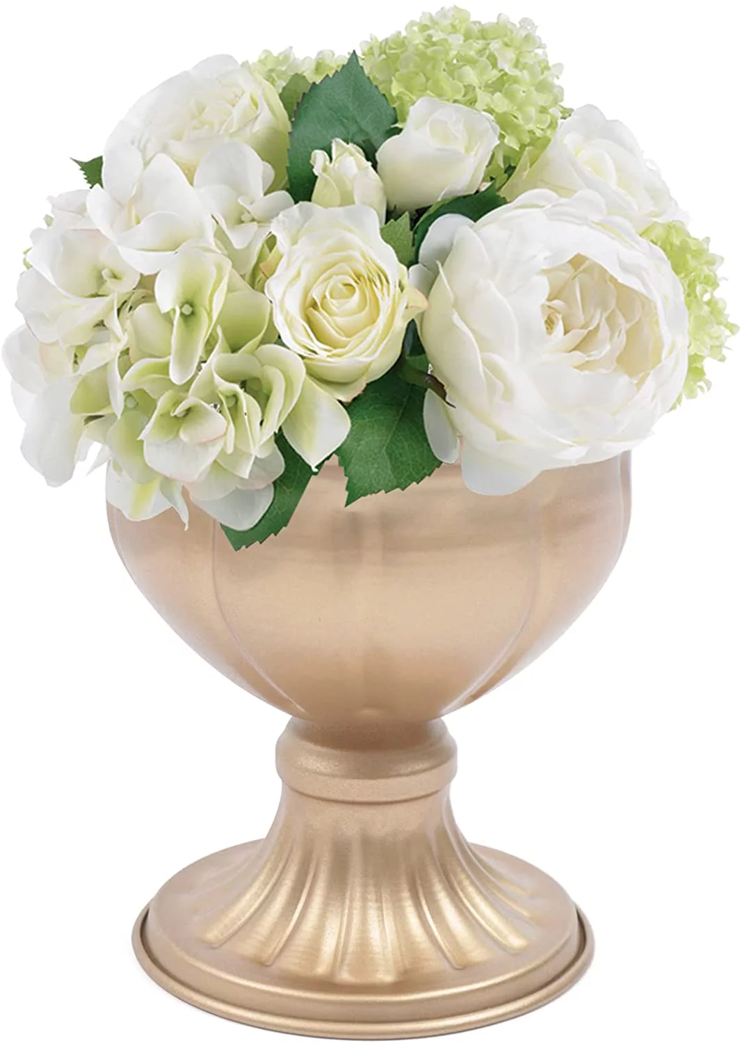 Fichiouy 10*Golden Vases Flower Vase Stand Golden Wedding Table Top Centerpiece DIY