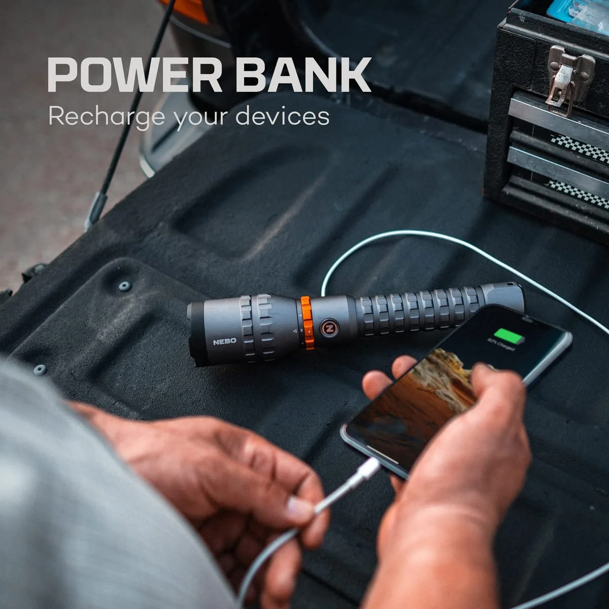 NEBO Davinci 8000 Powerful, Rechargeable and Waterproof Handheld Flashlight