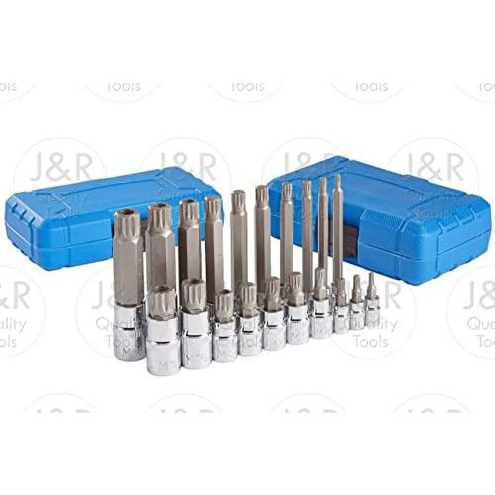 Quality Tools 20Pc XZN 12 Point MM Triple Square Spline Bit Socket Set Tamper