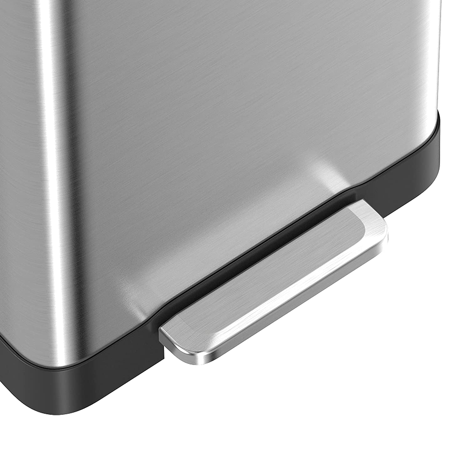 75L/19.8Gal Heavy Duty Hands-Free Stainless Steel Commercial/Kitchen Step Trash Can, Fingerprint-Resistant Soft Close Lid, Rectangle Shape (75L Rectangle)