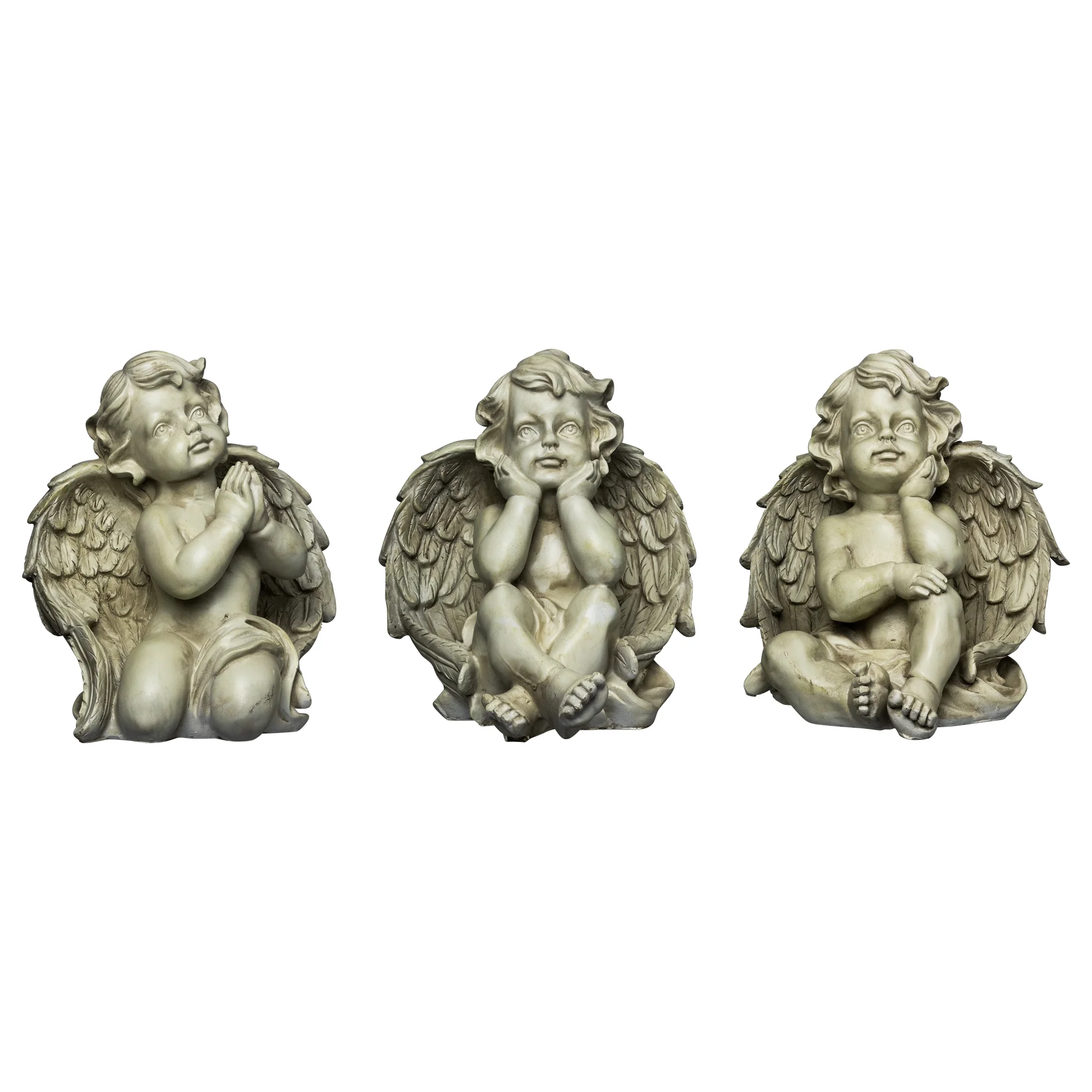 Northlight Set of 3 Sitting Cherub Angel Outdoor Patio Garden Statues 11