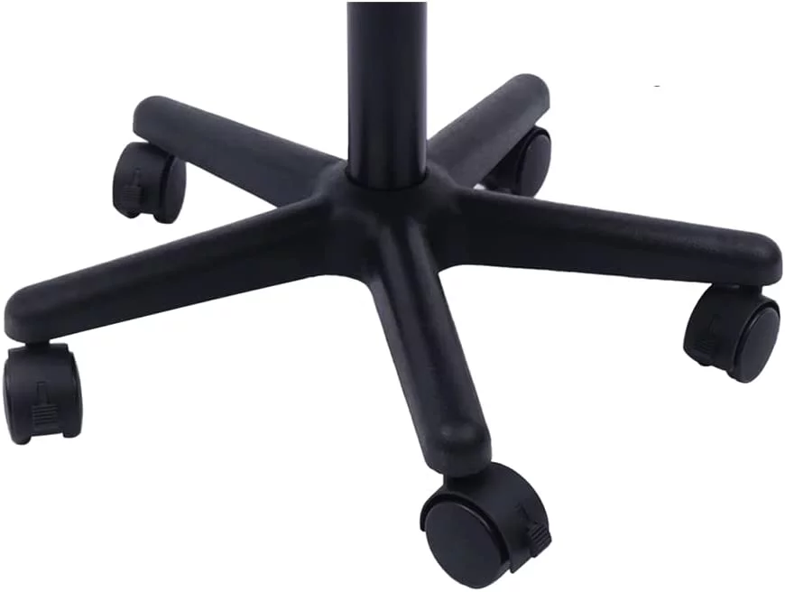 Fichiouy Black Height Adjustable Footrest with Wheels Ergonomic Office Foot Stool