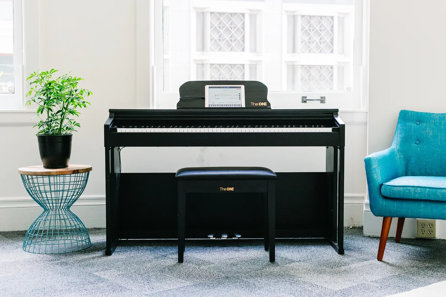 The ONE Smart Piano - 88-Key Upright Digital Piano, Black