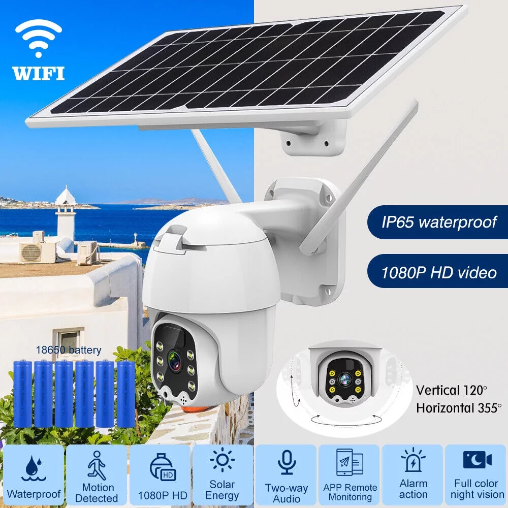 2K Solar Security Camera, Ablink Wireless Outdoor Camera with Pan Tilt, 2K Night Vision, Two Way Talk, Android/Ios Assistant/Cloud