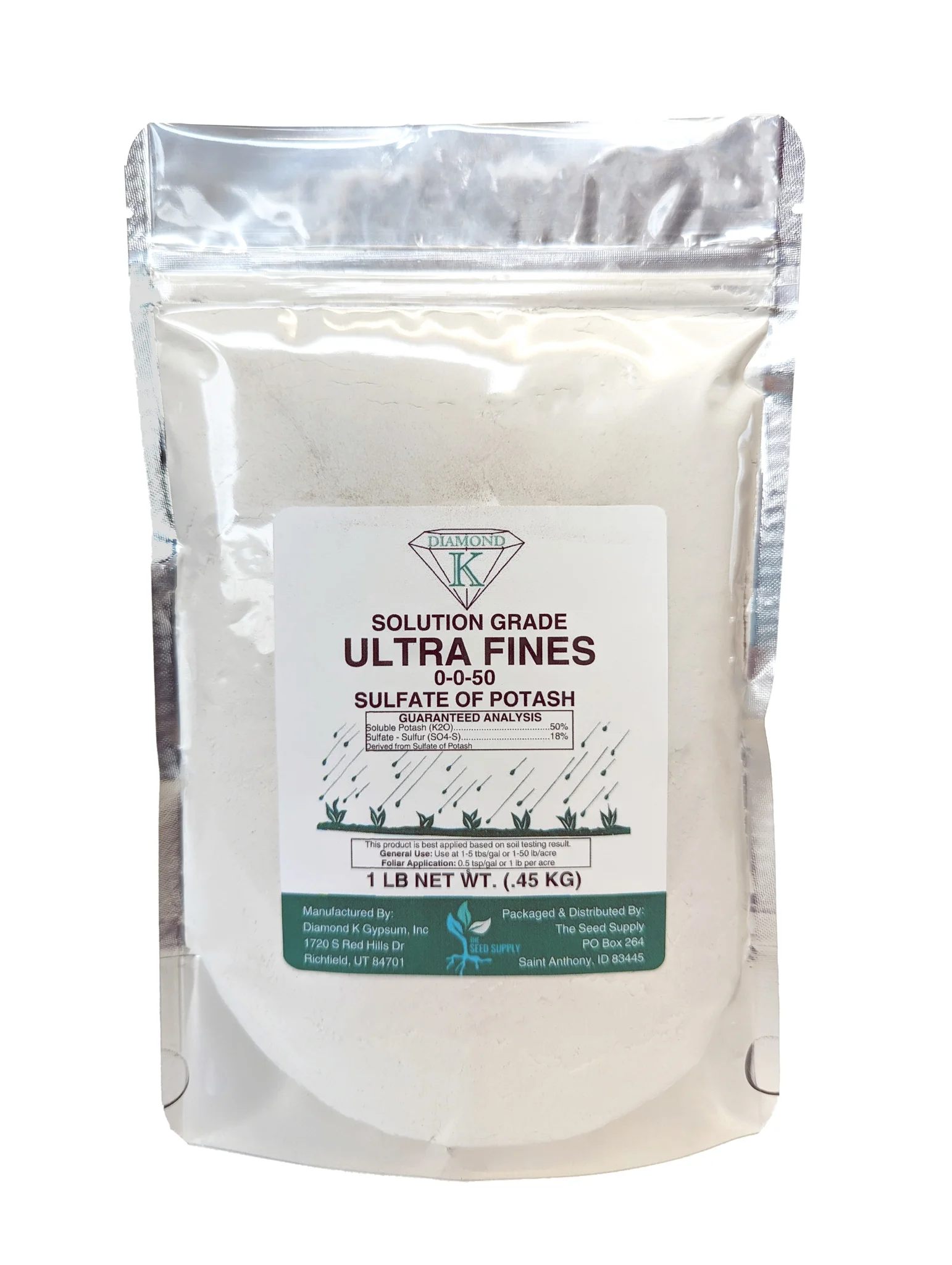 1 Pound Organic Solution Grade Sulfate of Potassium SOP Fertilizer Powder 0-0-50