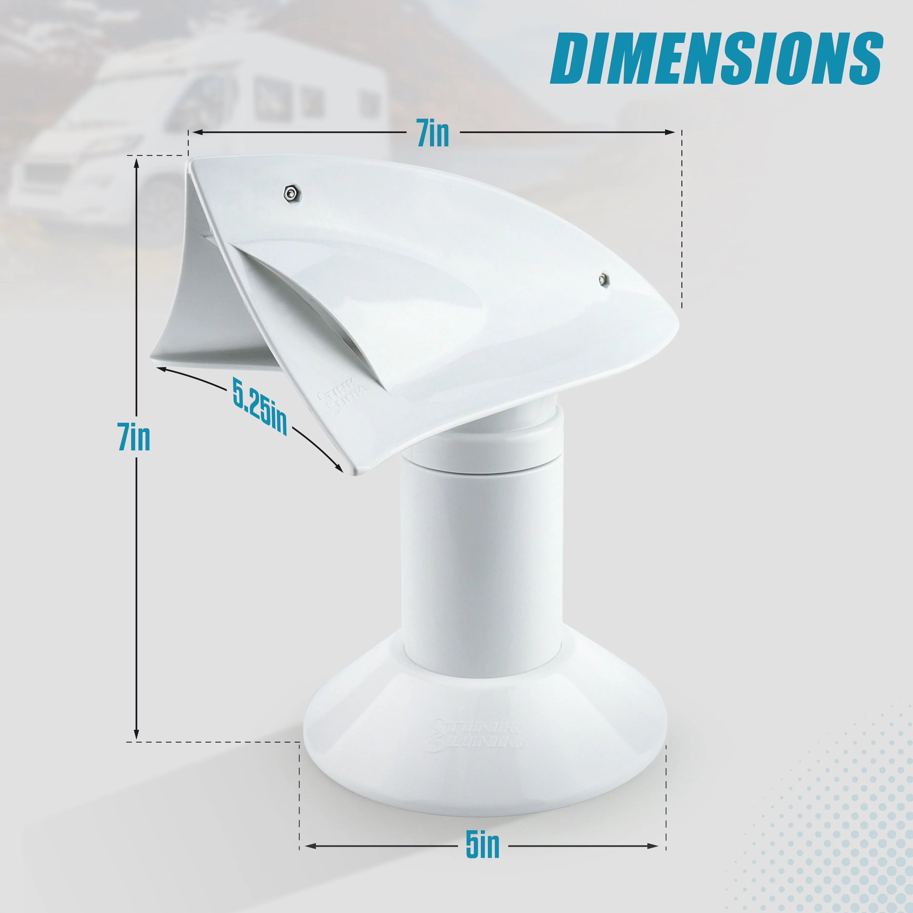 Stink Slink Rotating RV Sewer - Holding Tank Roof Vent/Cover/Cap - Black