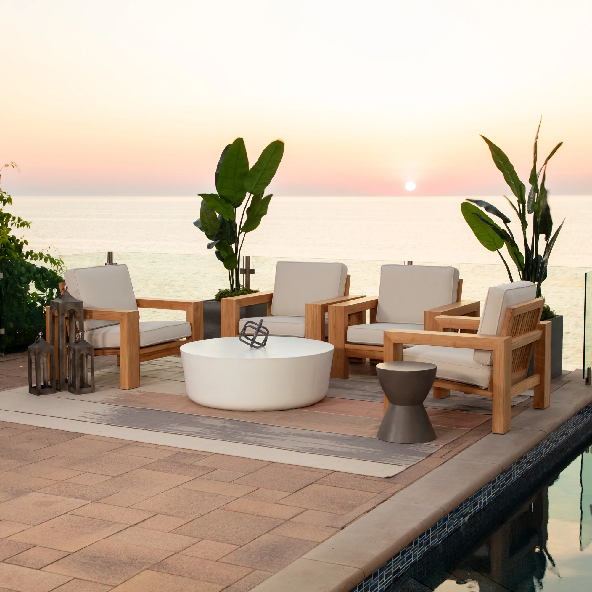 Arden Selections Oasis 26 x 24 in. Firm Deep Seat Cushion Set - Cream