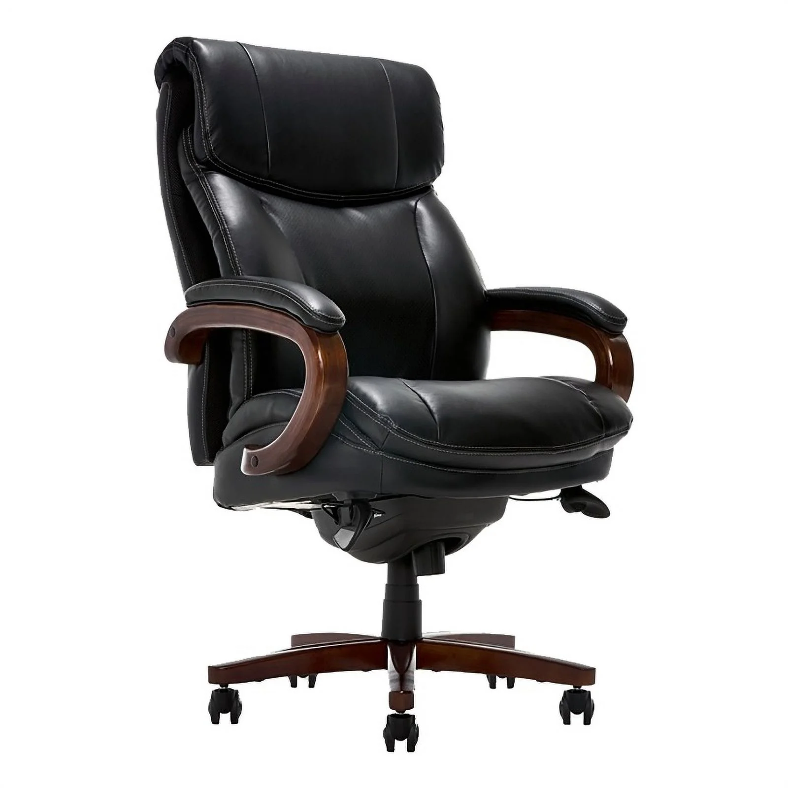 Scranton & Co Upholstered Modern Faux Leather Executive Office Chair in Black
