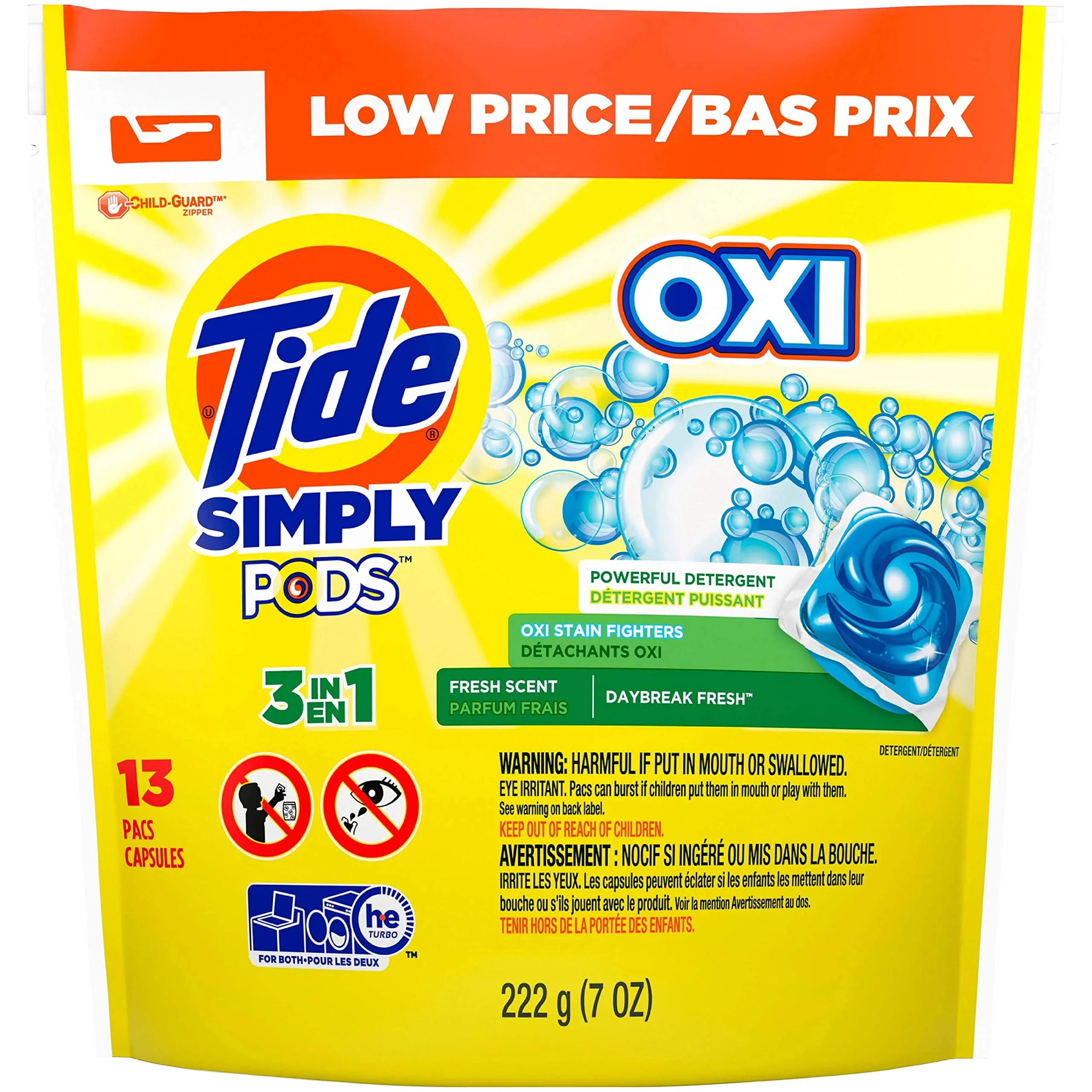 New 379406 Tide Simply Pods Daybreak Fresh 13 Ct (-Pack) Laundry Detergent Cheap Wholesale Discount Bulk Cleaning Laundry Detergent Square