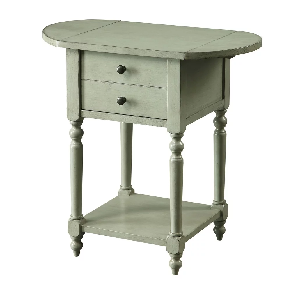 Furniture of America Kist French Country 25-inch Solid Wood 1-Shelf Side Table by  Antique Grey