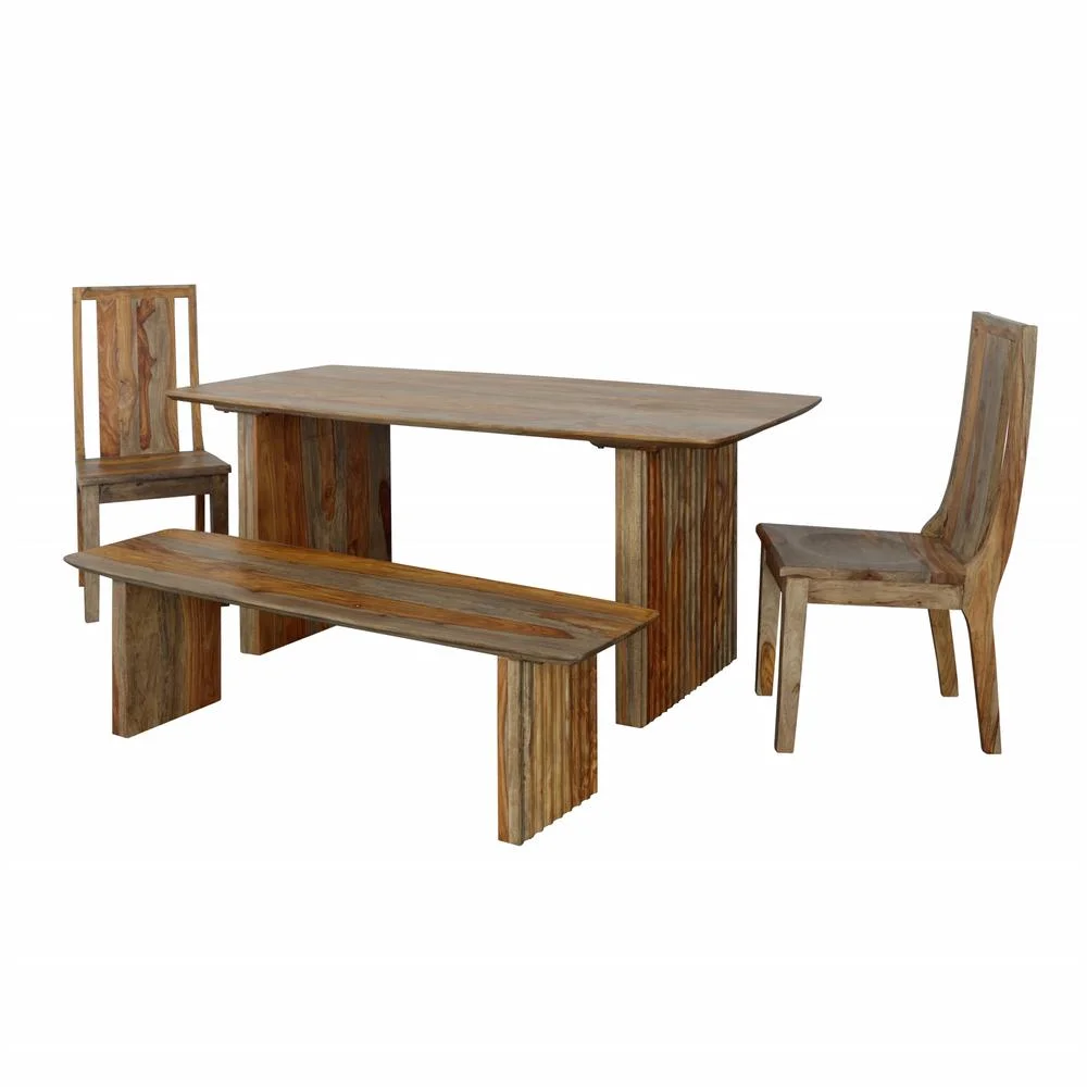 Coast to Coast Charlie Midcentury Solid Sheesham Rectangle Dining Table