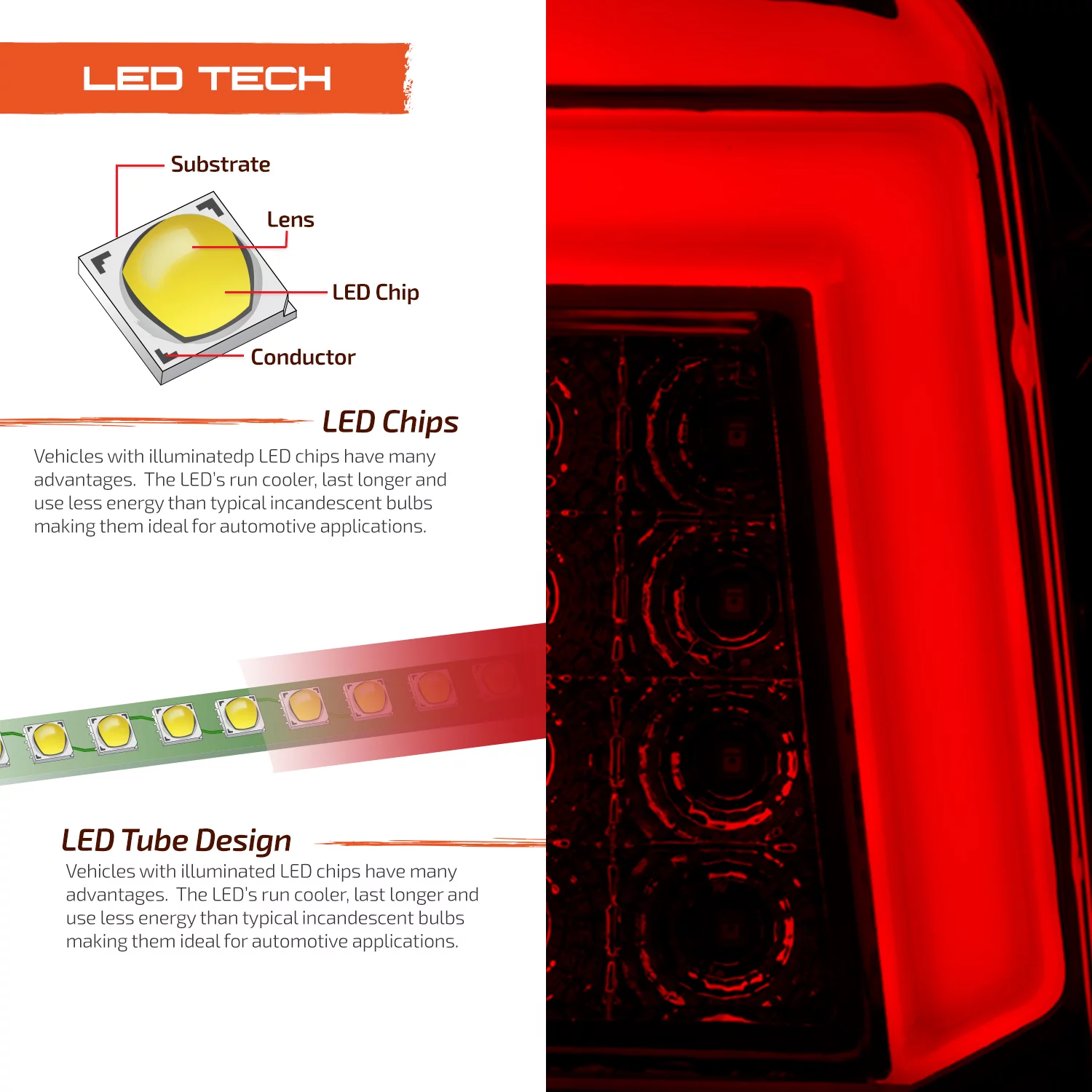 AKKON - Fits 2007-2014 Chevy Silverado 1500 2500HD 3500HD [Full LED] Tube Signal Reverse parking Chrome Tail Lights Pair