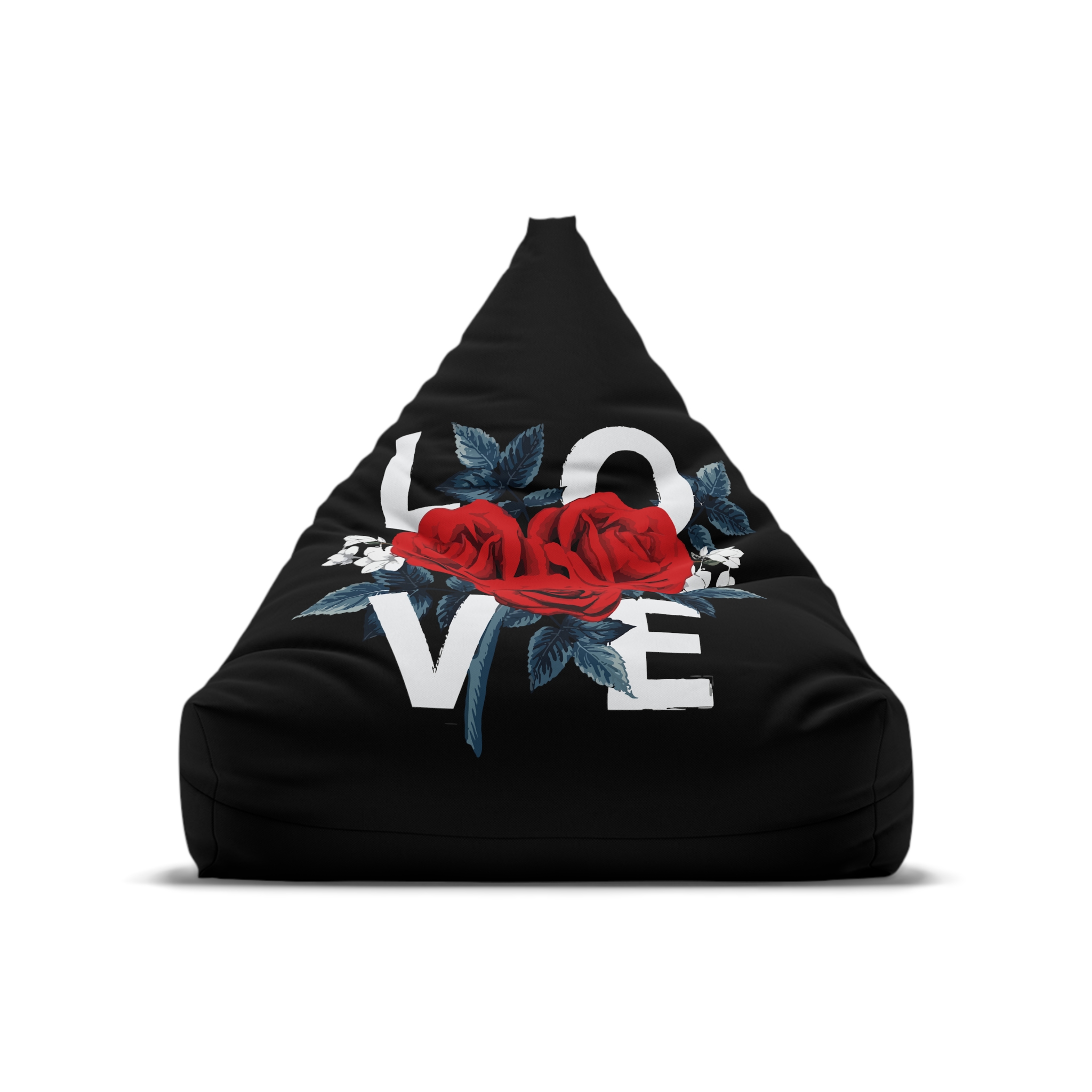 Red Roses Love Bean Bag Chair Cover, home gifts, custom bean bag chair, home decor, gifts