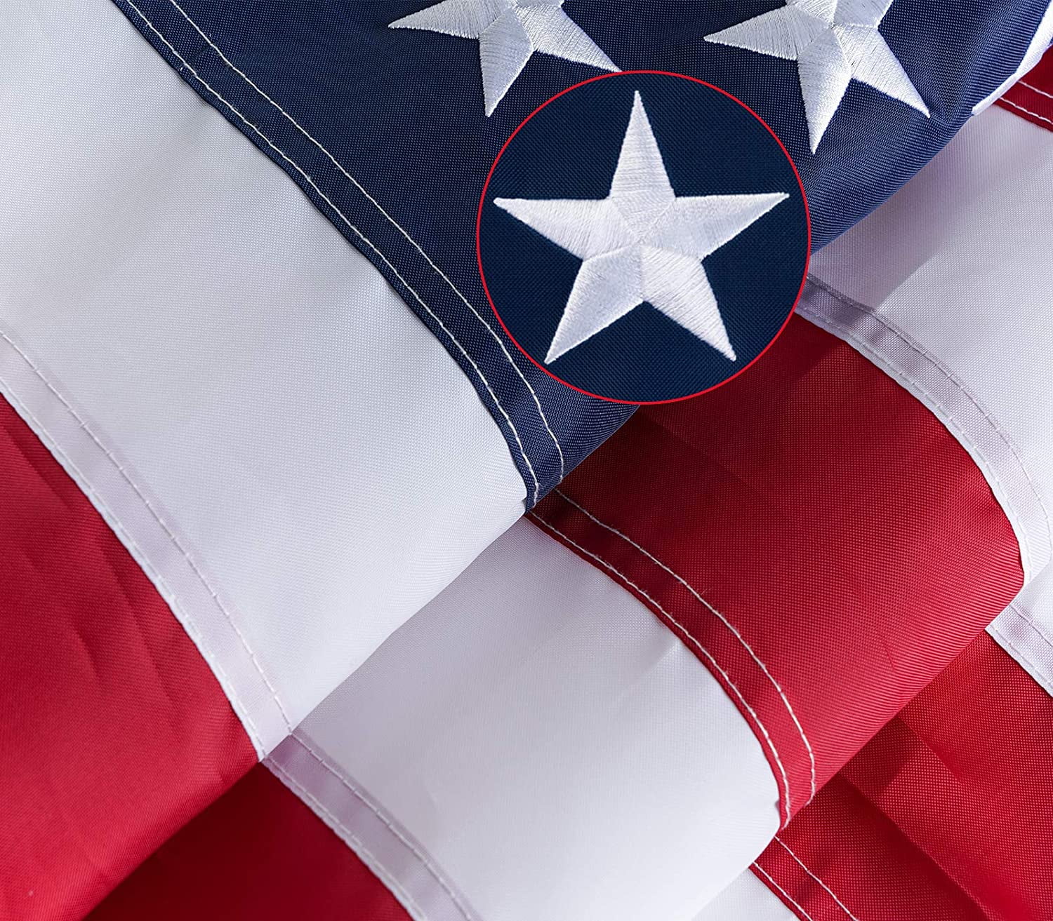 WowKing USA Flag 4x6 Outdoor Flag - Embroidered Stars Sewn Stripes Solid - Heavy Duty 2 Brass Grommet Strong Canvas Heading Durable Oxford Nylon Indoor American Flags