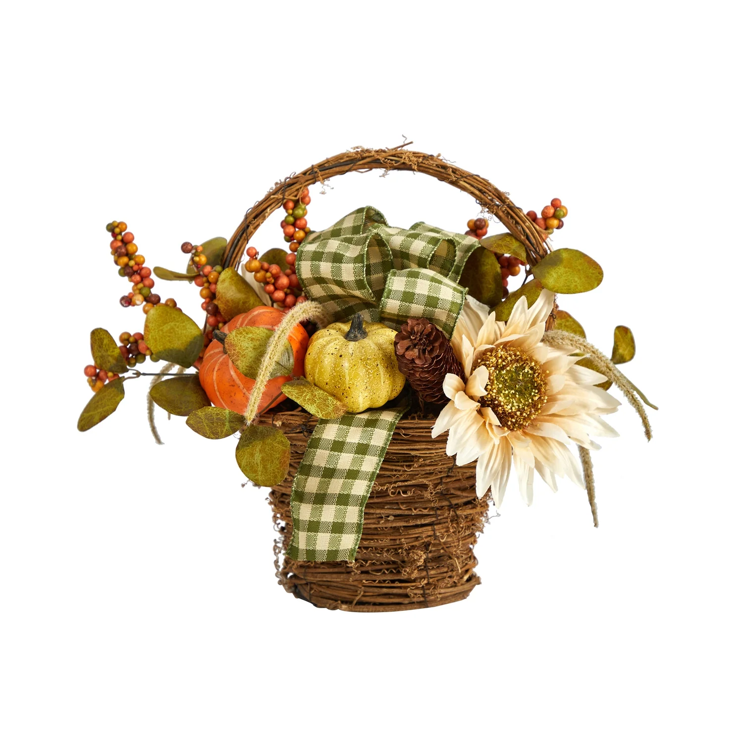 HomeStock 16In. Fall Pumpkin Gourds And Berries Artificial French Flair Arrangement