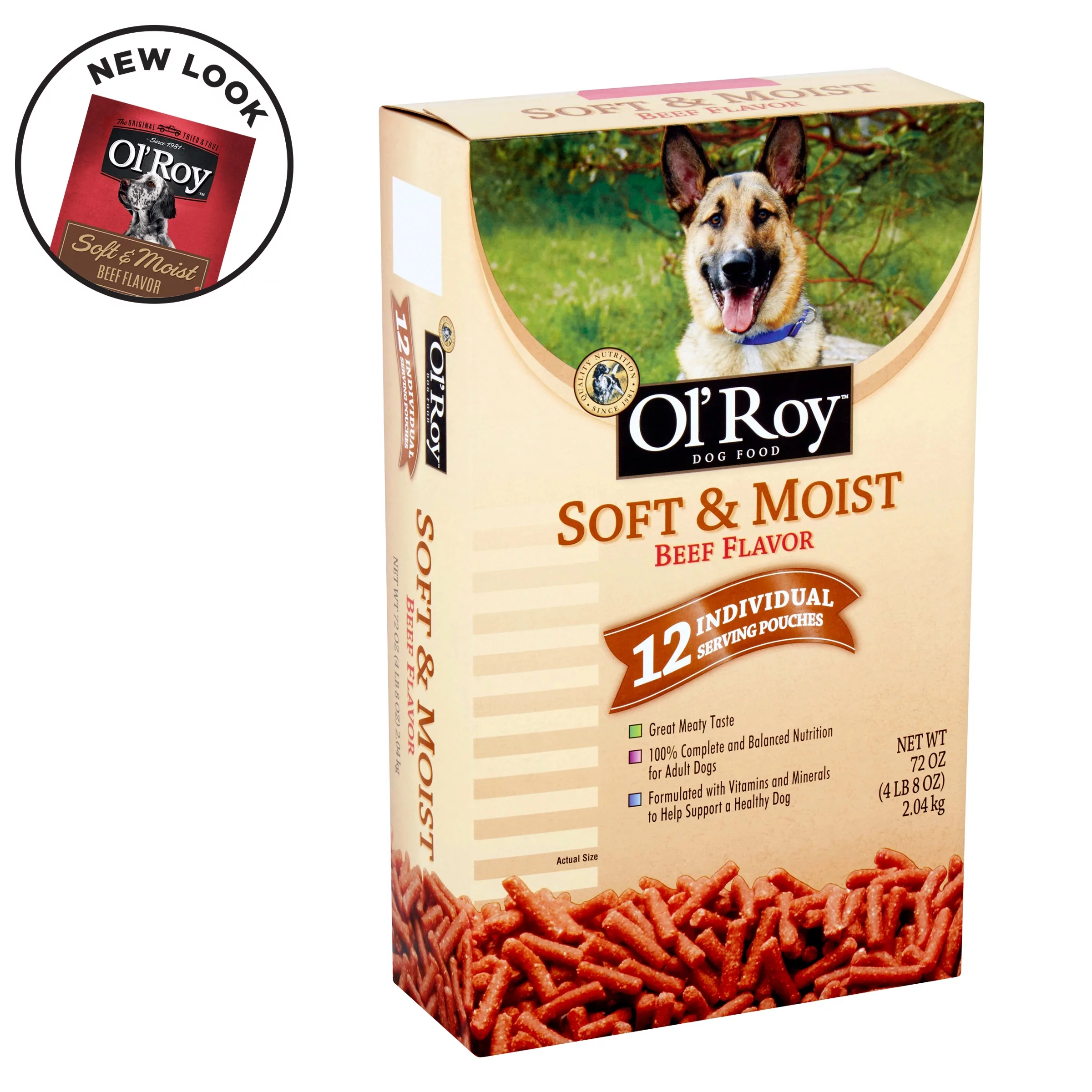 (12 Pack) Ol Roy Soft & Moist Beef Flavor Dog Food Pouches