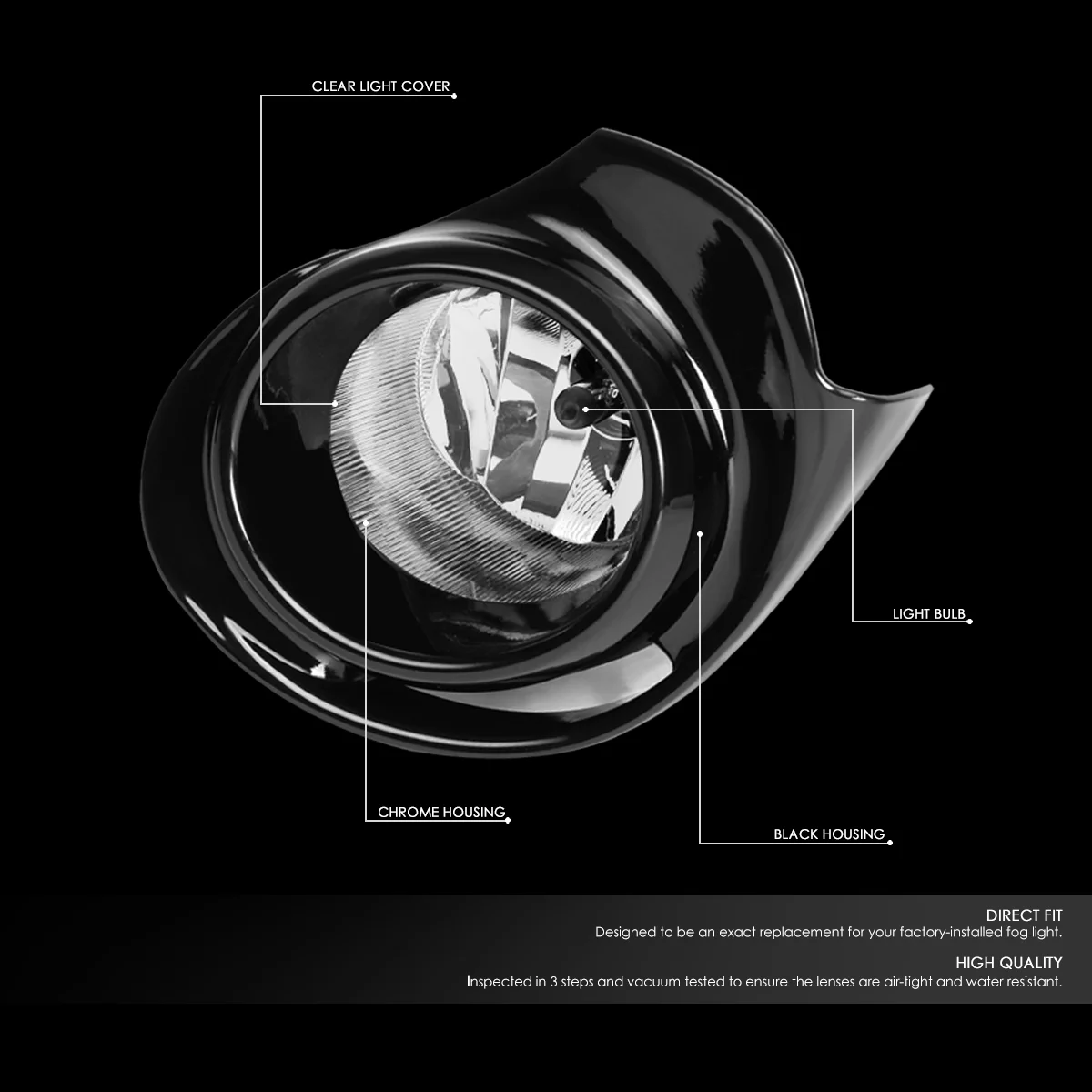 DNA Motoring FL-ZTL-284-CH For 2015 to 2018 Toyota Prius C Pair Front Bumper Fog Light Lamp+Switch+Bezel Clear Lens 16 17