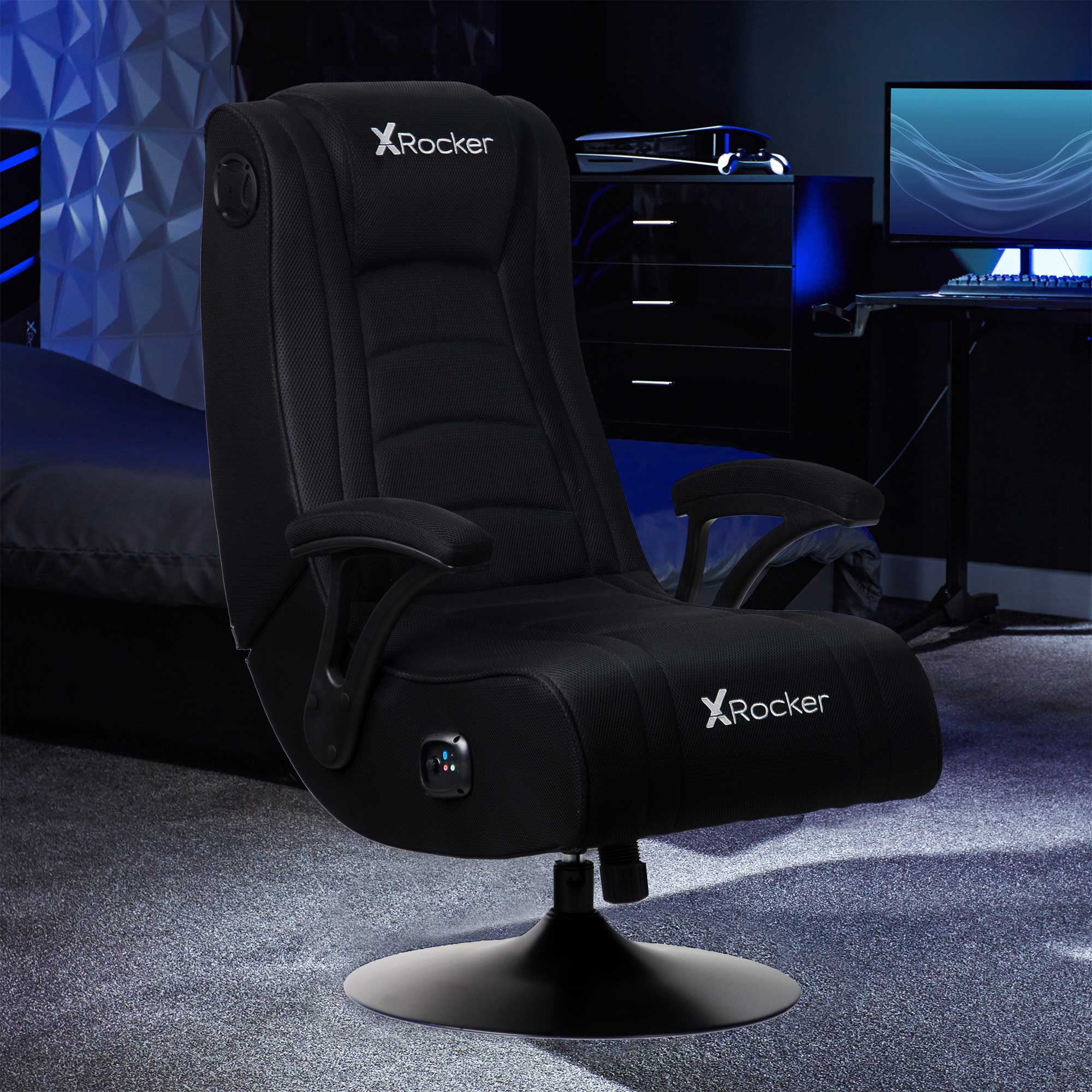 X Rocker Ergonomic & Bluetooth Swivel Gaming Chair, Black