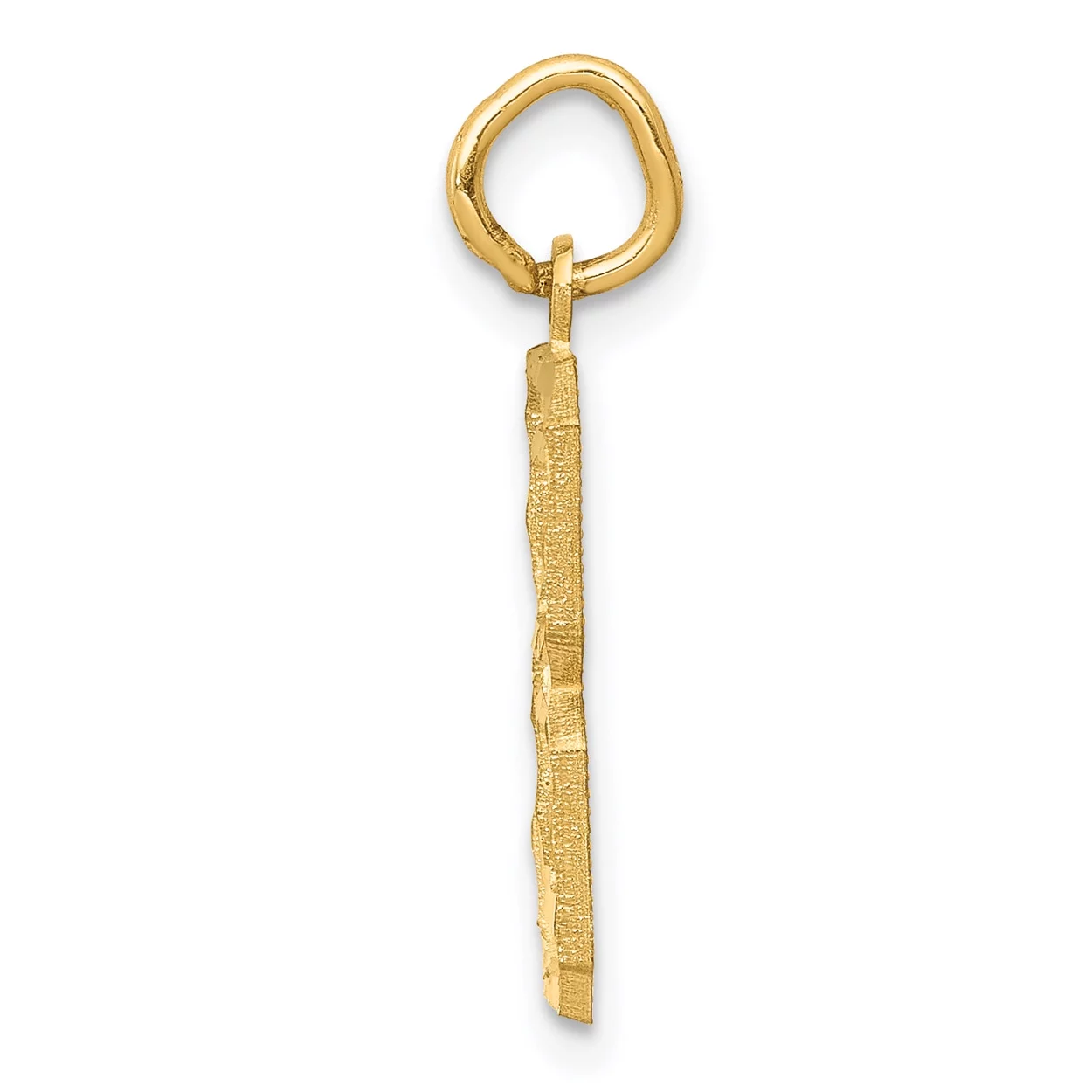 Carat in Karats 10K Yellow Gold Casted Medium Diamond-Cut Number 8 Pendant Charm (22mm x 9mm) With 14K Yellow Gold Lightweight Rope Chain Necklace 20''