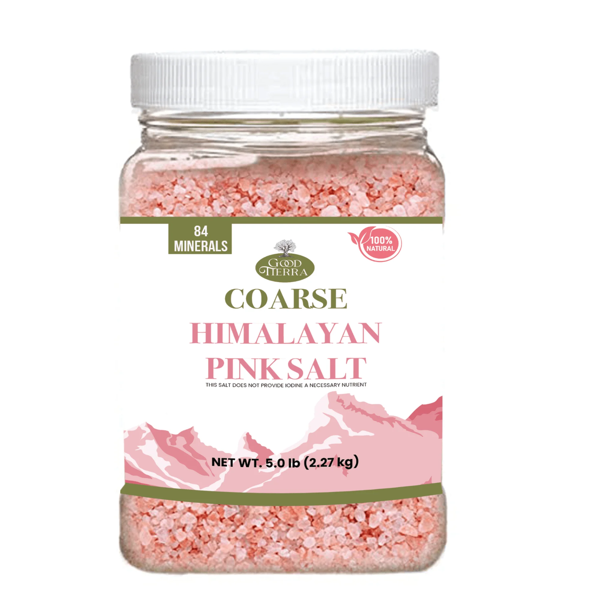 Good Tierra Himalayan Pink Salt in Jar - Coarse - 5 lb.