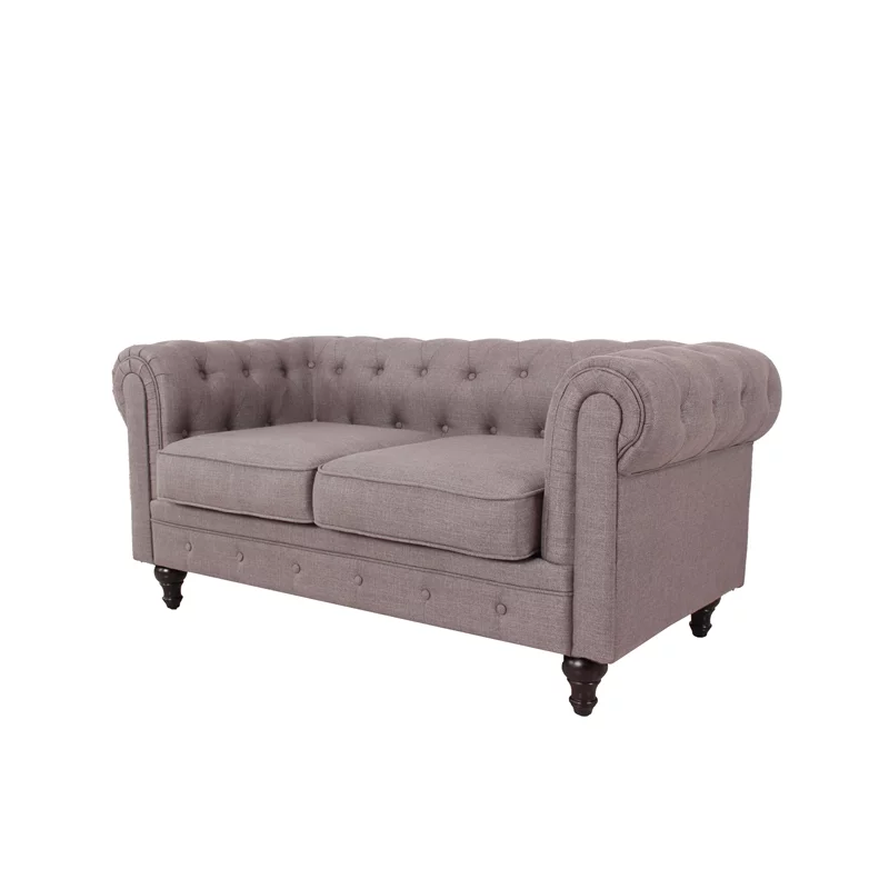 Home Square 2 Piece Set with Living Room Loveseat and Chair in Gray