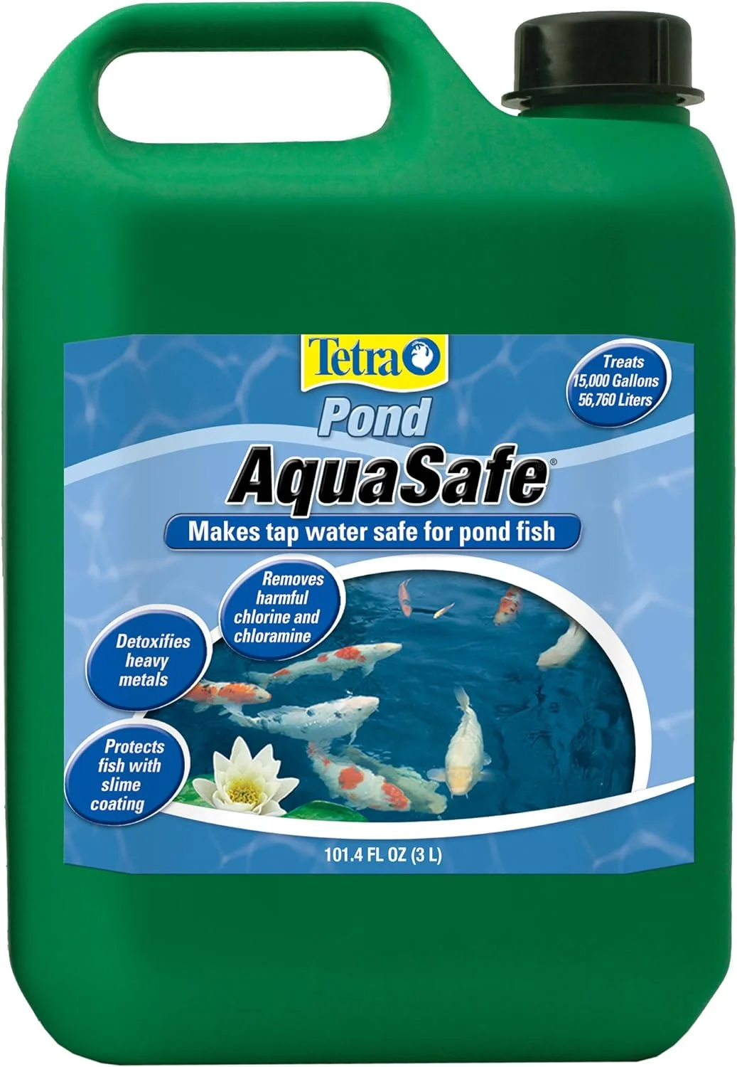 TetraPond AquaSafe 101.4 Ounces, Makes Tap Water Safe For Pond Fish