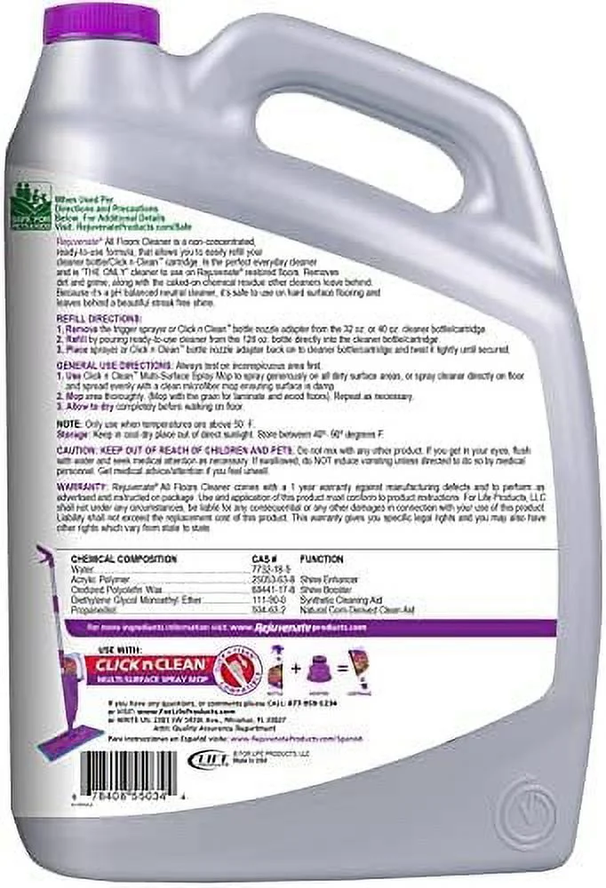 Rejuvenate Fresh Scent Floor Cleaner Refill Liquid 1 gal