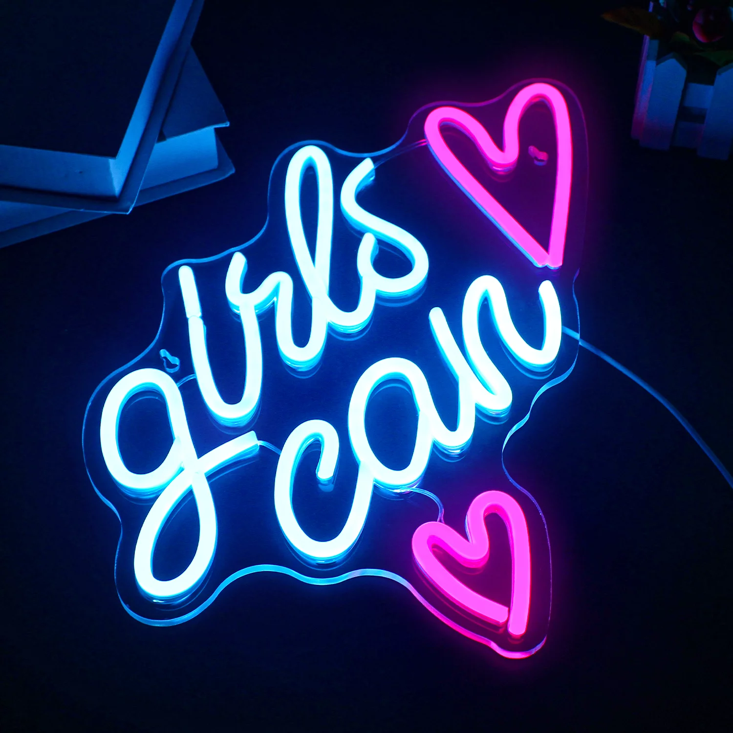 WX&YH Girls Can LED Neon Light Signs USB Power for Bedroom Home Men's Cave Wedding Party Decoration