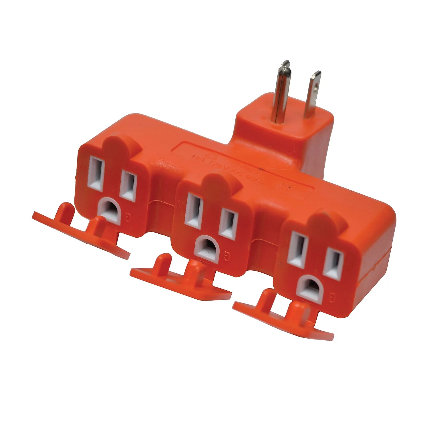Go Green Power GoGreen Power 3 Outlet Tri Tap Adapter with Covers Orange (GG-03431OR)