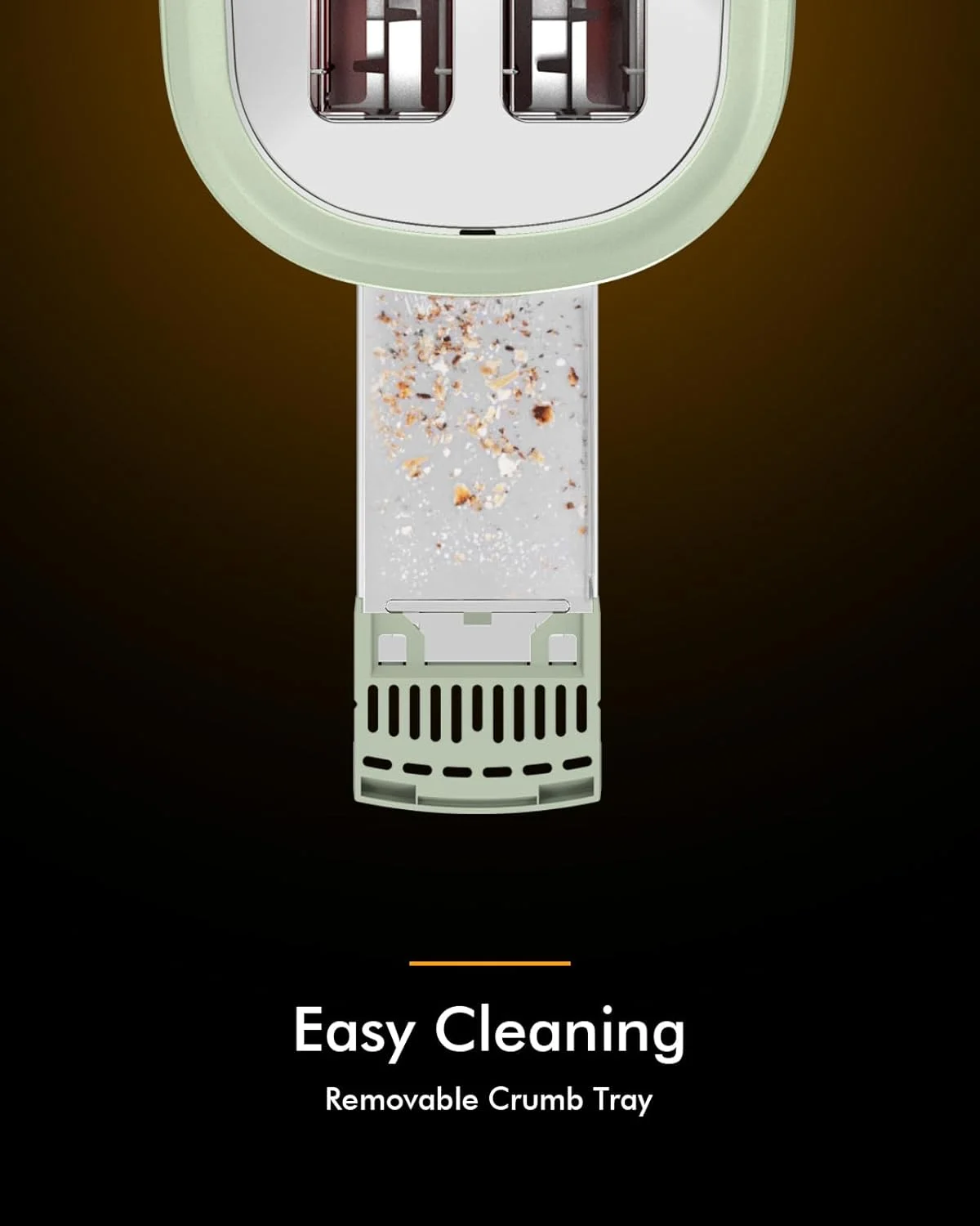 Toaster with Extra Wide Slots & Removable Crumb Tray - 6 Browning Options, with Lift + Look, Auto Shut Off & Frozen Function, Toast Fruit Bread, Bagel & Waffle, Pastel Green