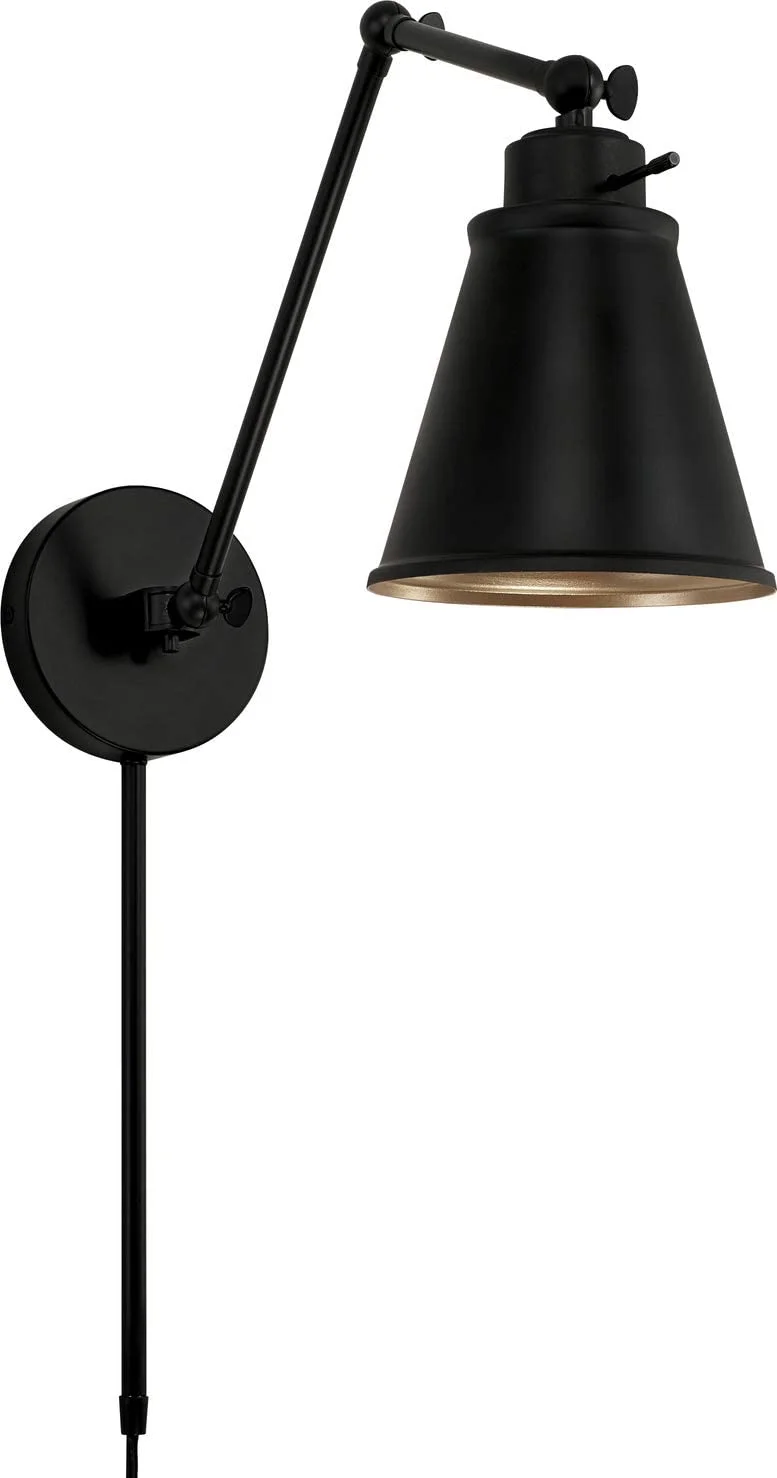 Shay Transitional Plug-in Optional Swing Adjustable Arm Wall Sconce, 1-Light 25 Watt, 26