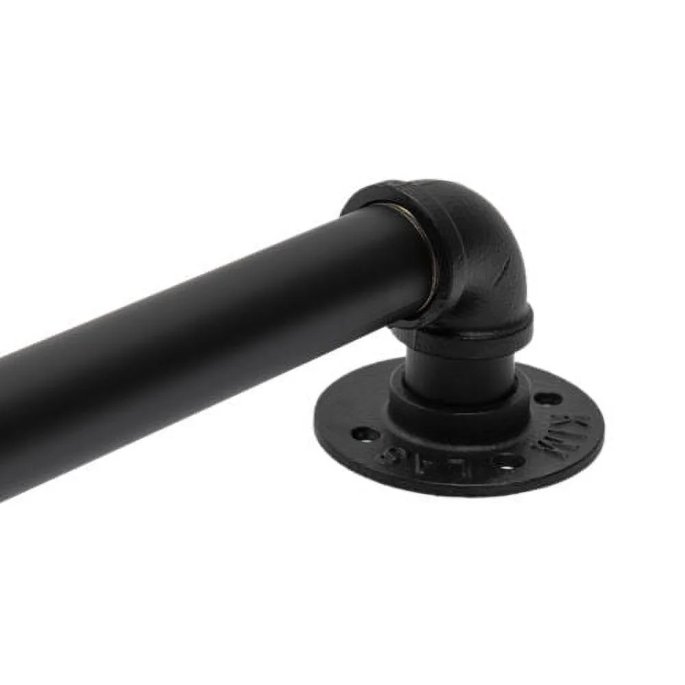 5ft Wall-mounted Handrail Stair Hand Rails Staircase Pipe Metal Handrail Black