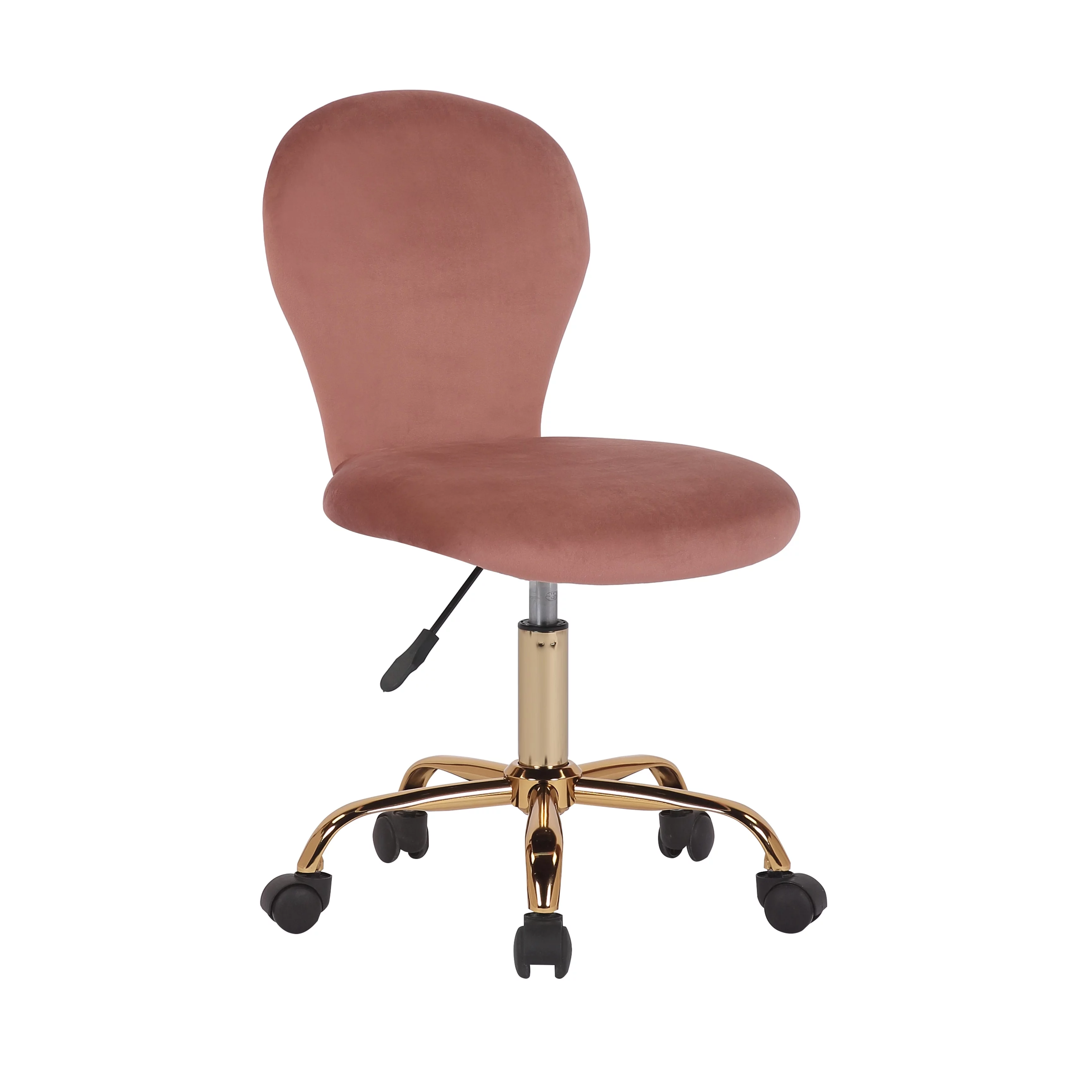 Porthos Home  Evie Office Chair, Velvet Upholstery And Gold Legs Rose