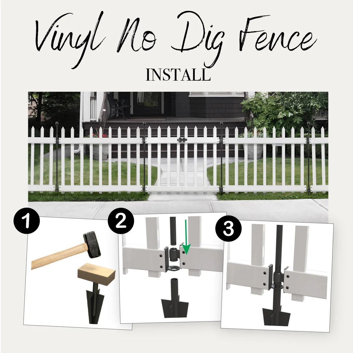 Yardlink White Vinyl Fence Gate, 34 inch H x 39-1/4 inch W