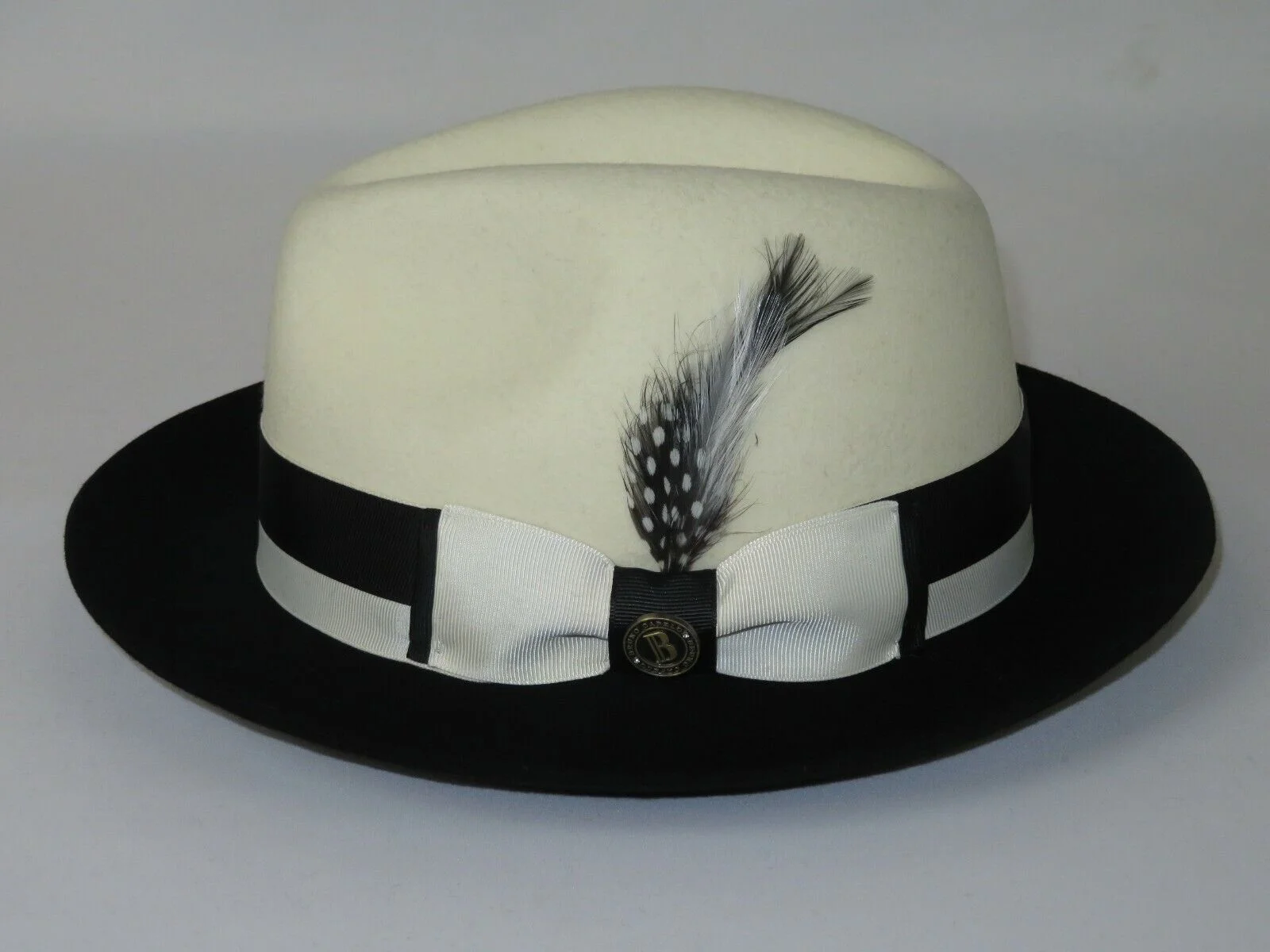 Mens Bruno Capelo Dress Hat Australian Wool Fedora Caesar CA351 Ivory Black New